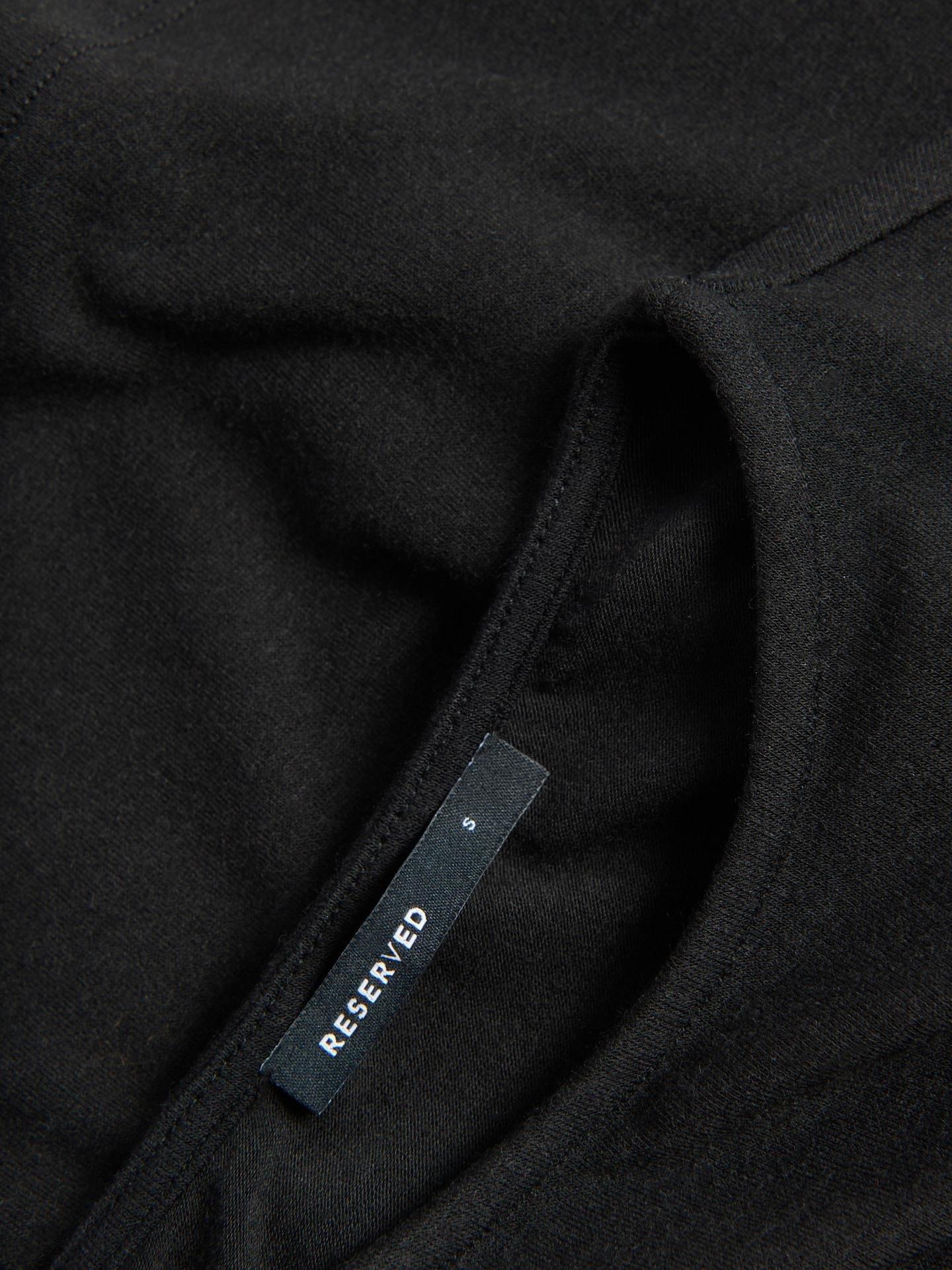 Black Blouse With Flared Sleeves, Black, large image number 5