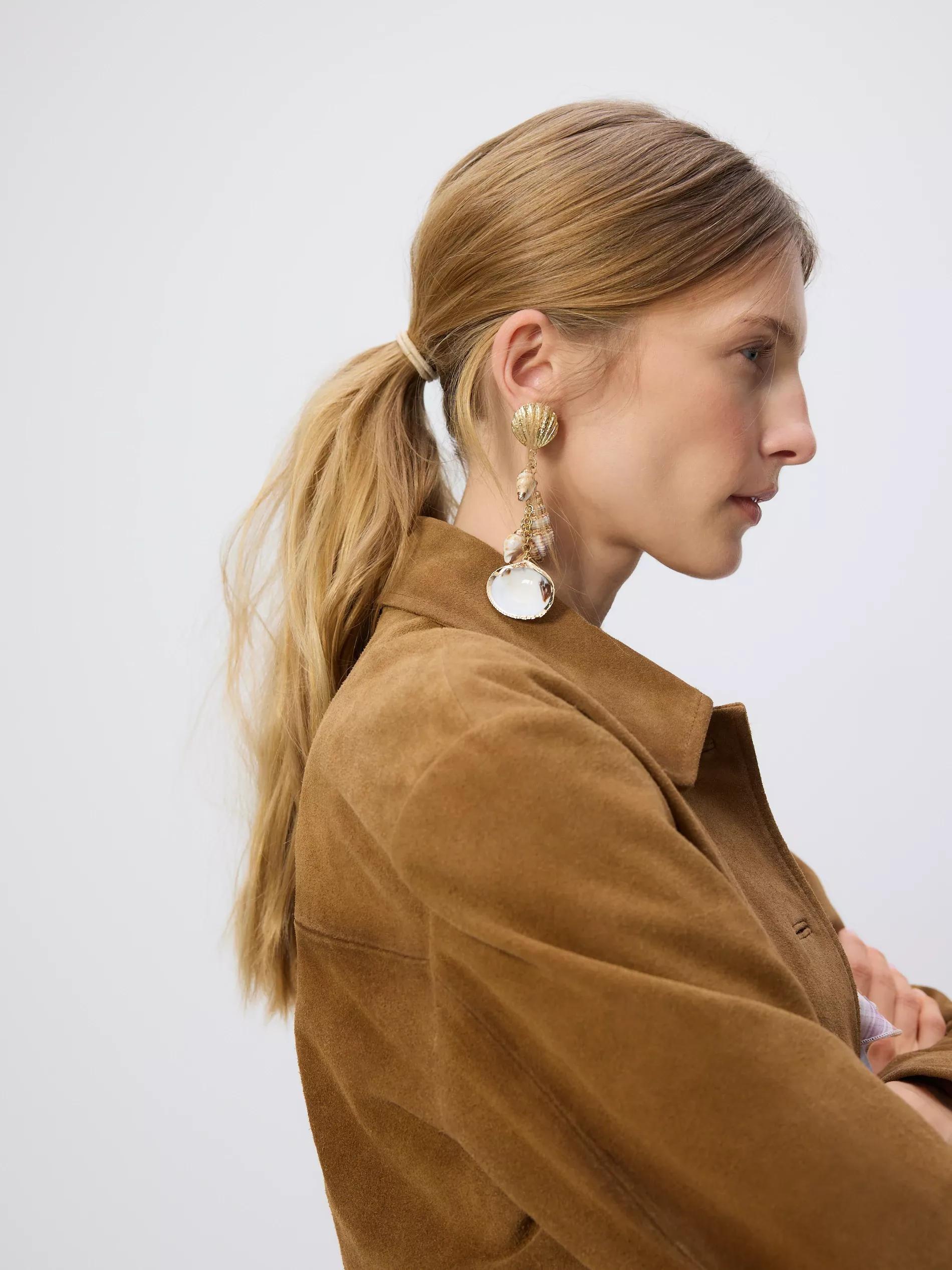 Gold Earrings, Golden, large image number 2
