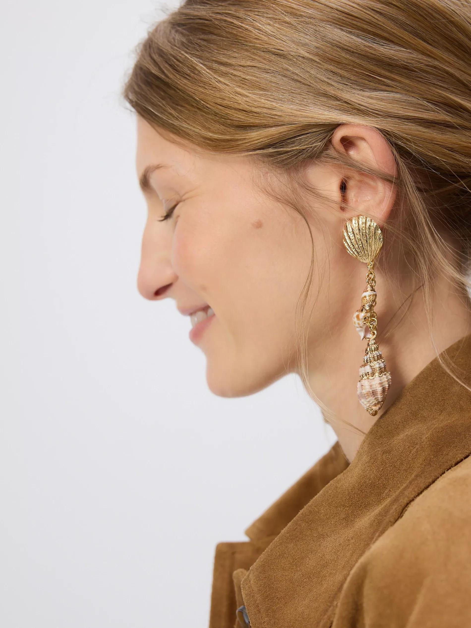 Gold Earrings, Golden, large image number 3