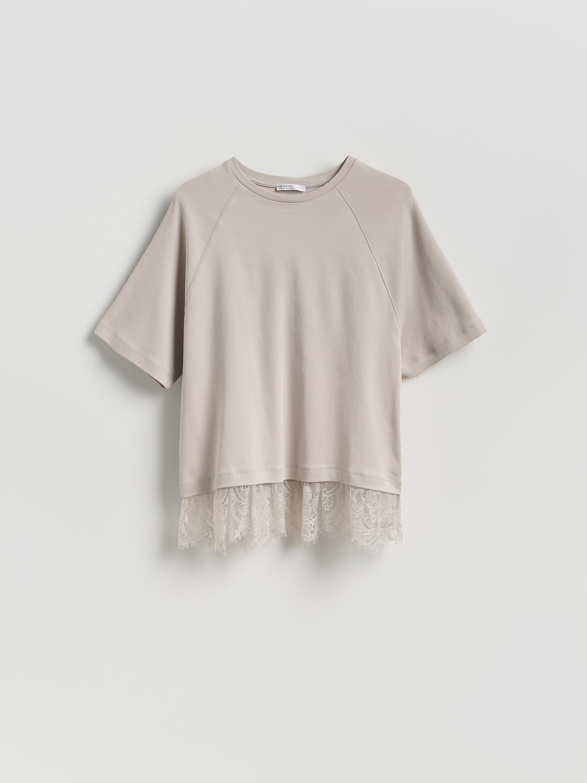 Beige Mercerised Cotton T-Shirt, Beige, large image number 3