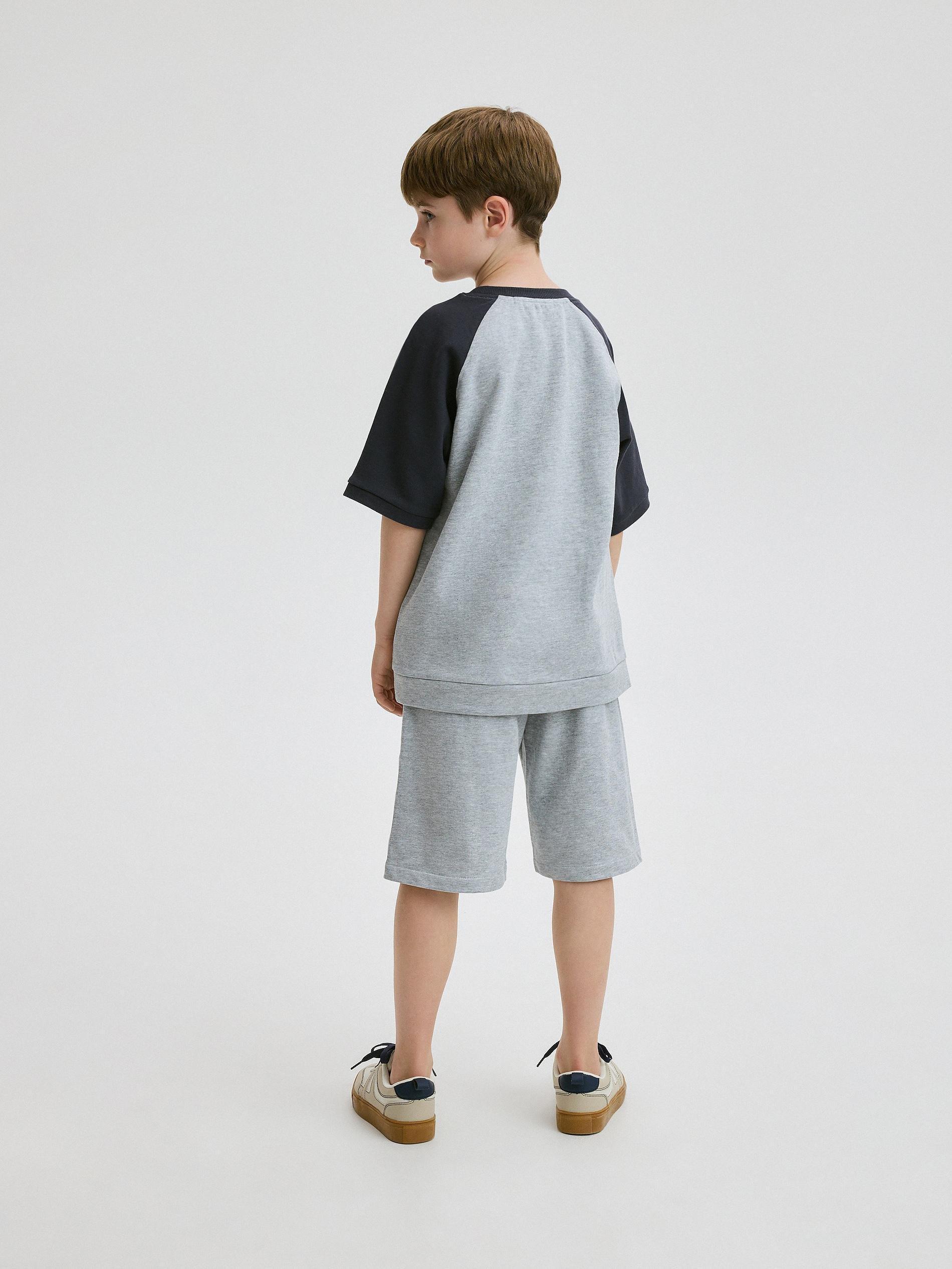 Grey Printed Cotton Co-Ord Set, Kids Boys, , large image number 4