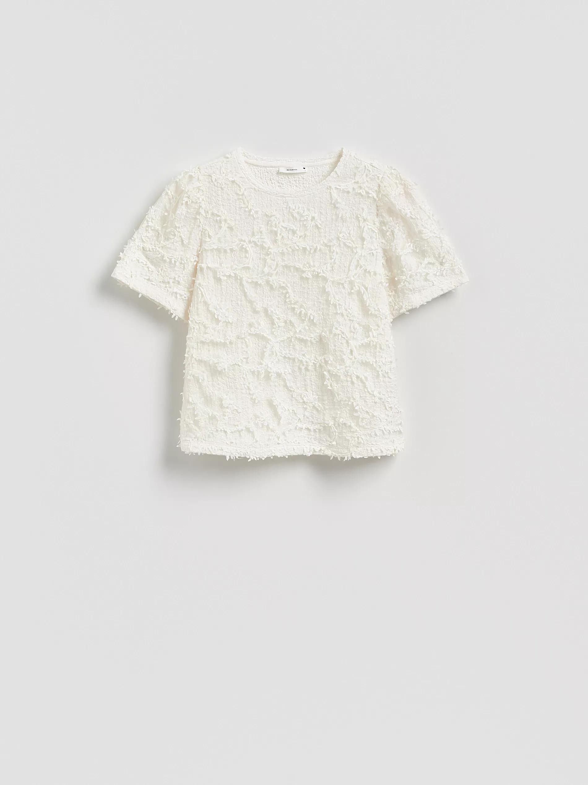 Cream Top With Appliques, Ivory, large image number 4