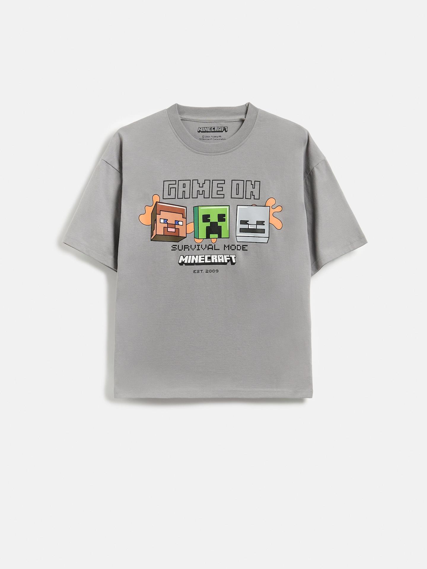 Minecraft cotton T-shirt, Grey, medium