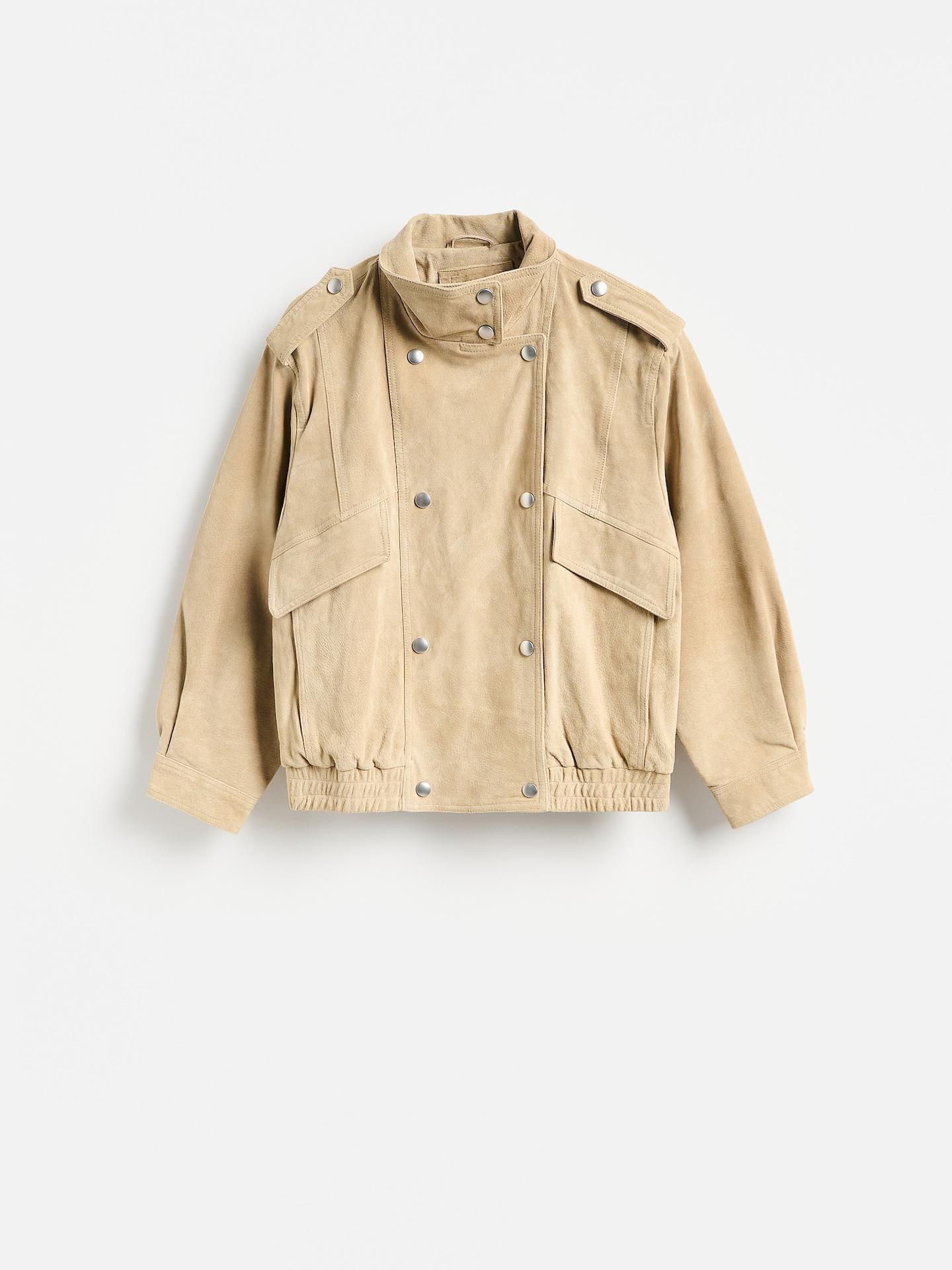 Beige Natural Leather Jacket, Beige, large image number 4