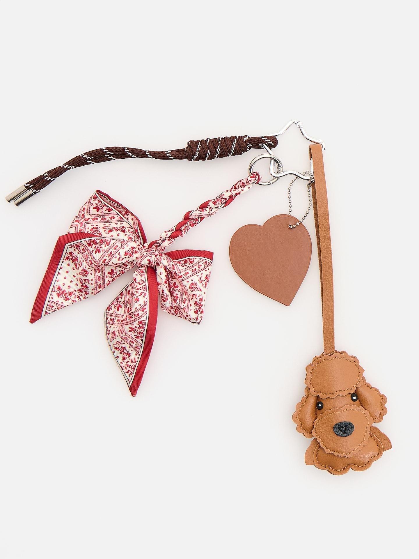 Brown Key Chain With Appliqu&atilde;&copy;, Brown, large image number 0