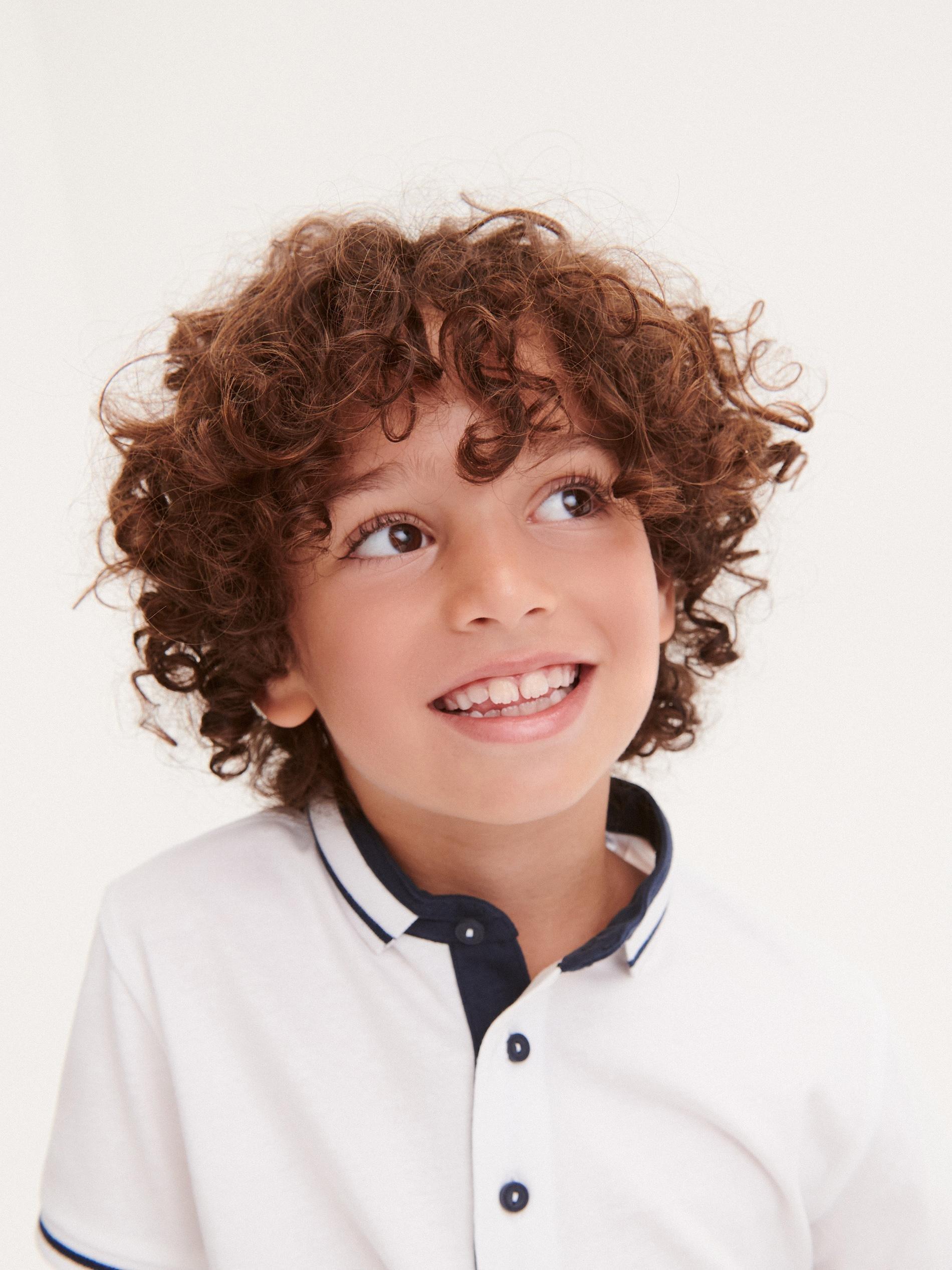 White Cotton Polo Shirt, , large image number 1