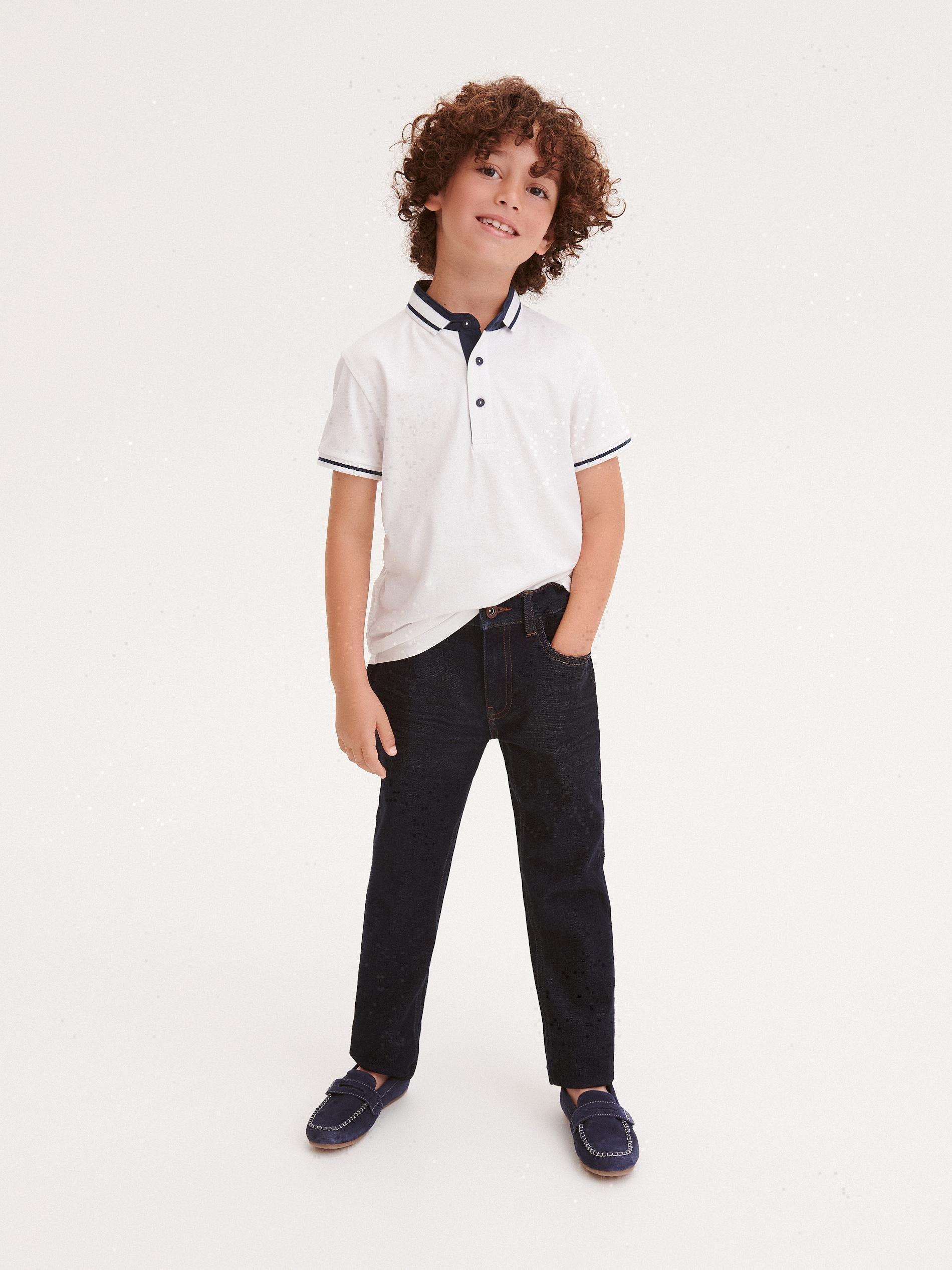 White Cotton Polo Shirt, , large image number 2