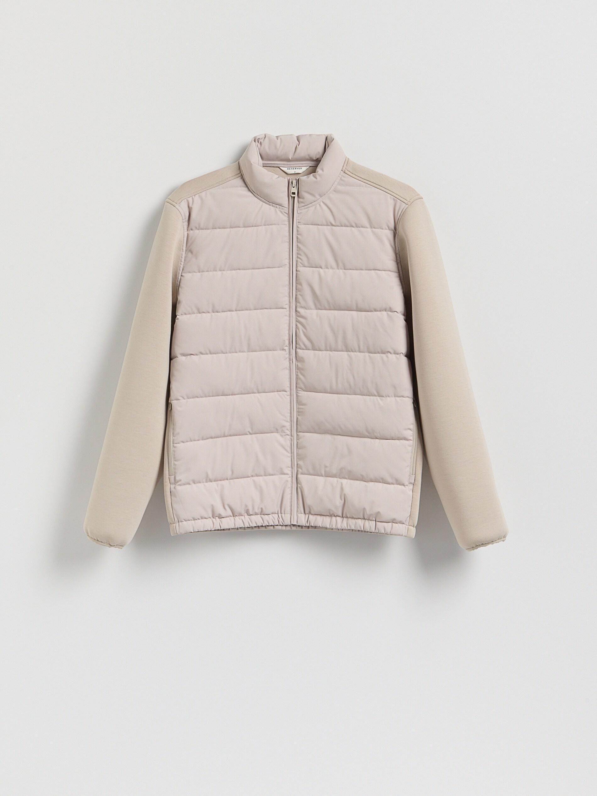 Beige Jacket With Stand Up Collar, Beige, large image number 0
