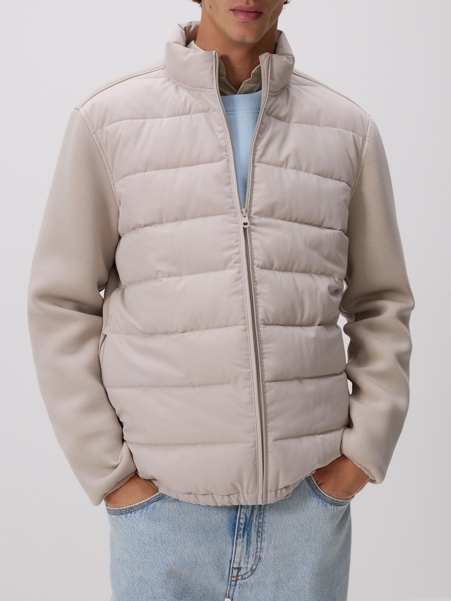 Beige Jacket With Stand Up Collar, Beige, medium