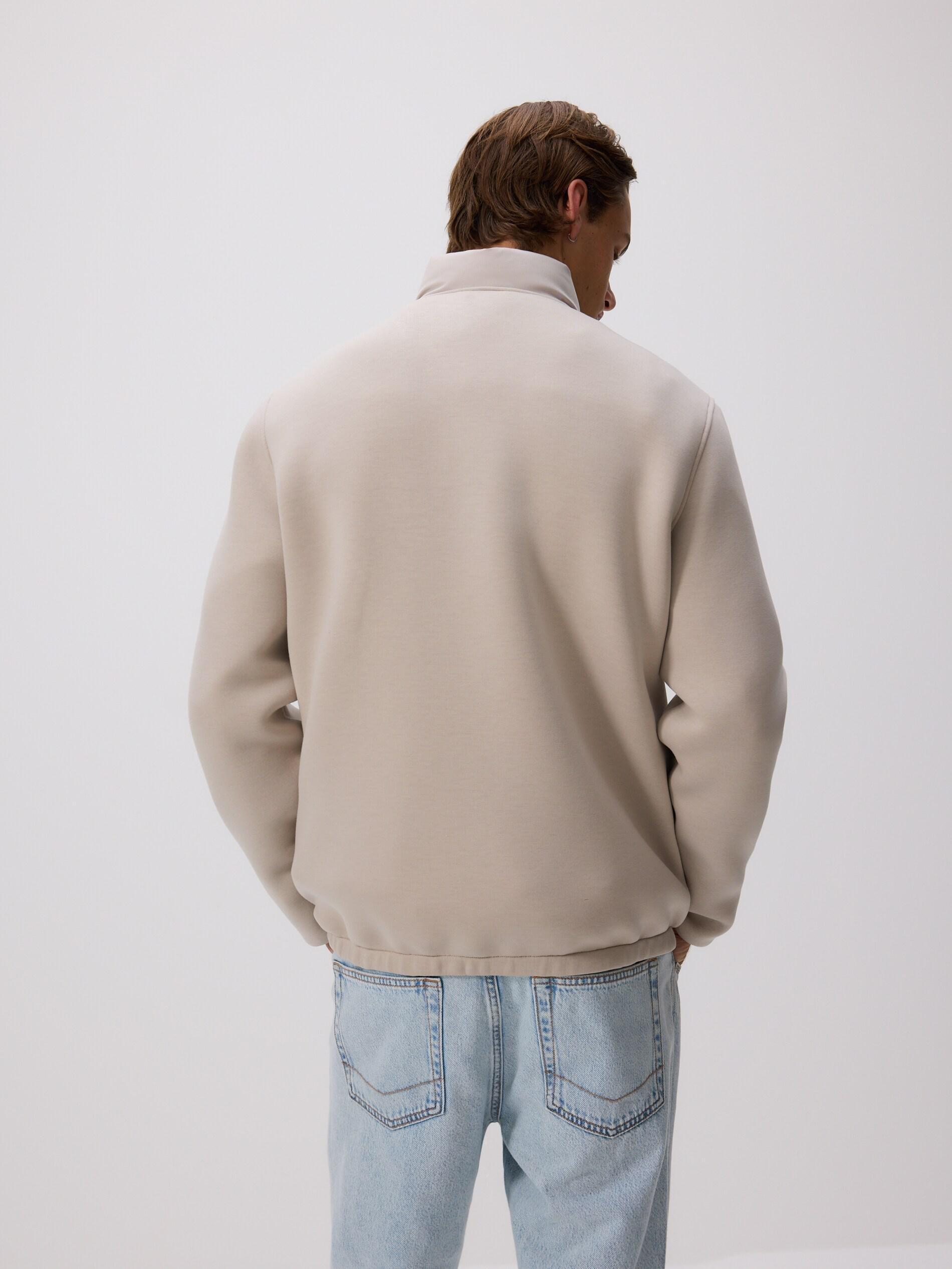 Beige Jacket With Stand Up Collar, Beige, large image number 3