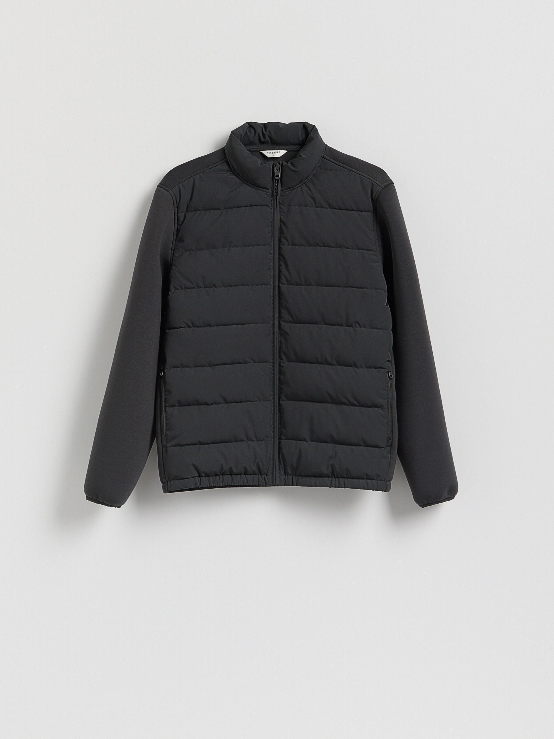Navy Jacket With Stand Up Collar, Blue, medium