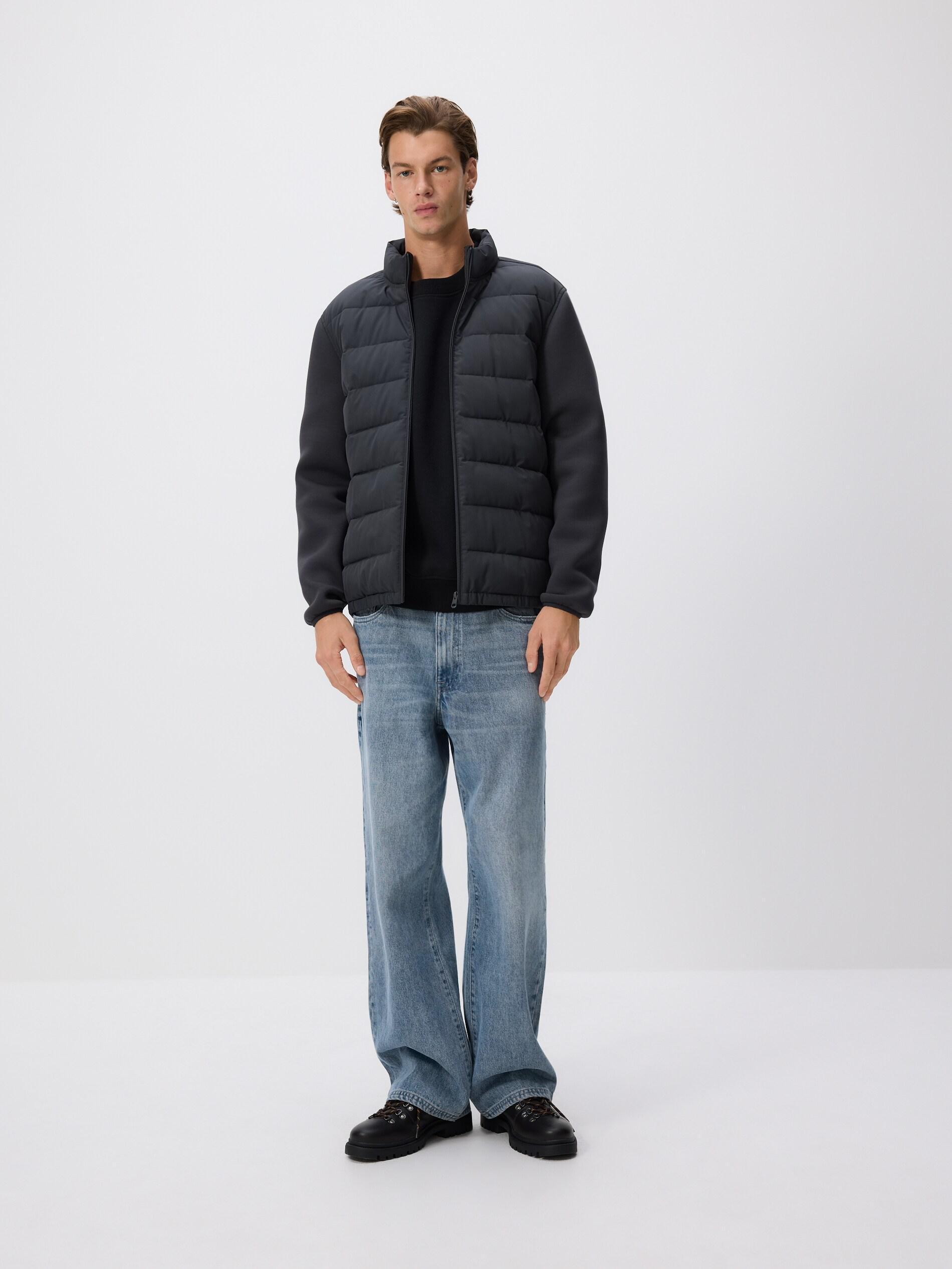 Navy Jacket With Stand Up Collar, Blue, medium