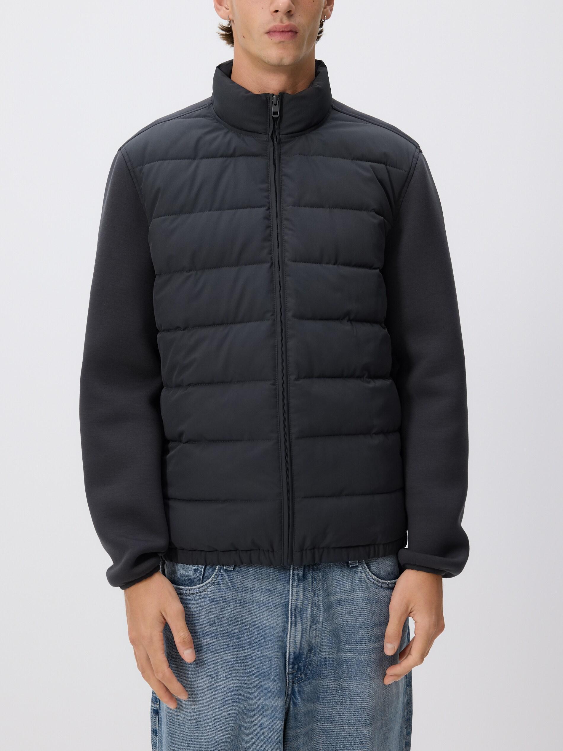 Navy Jacket With Stand Up Collar, Blue, medium