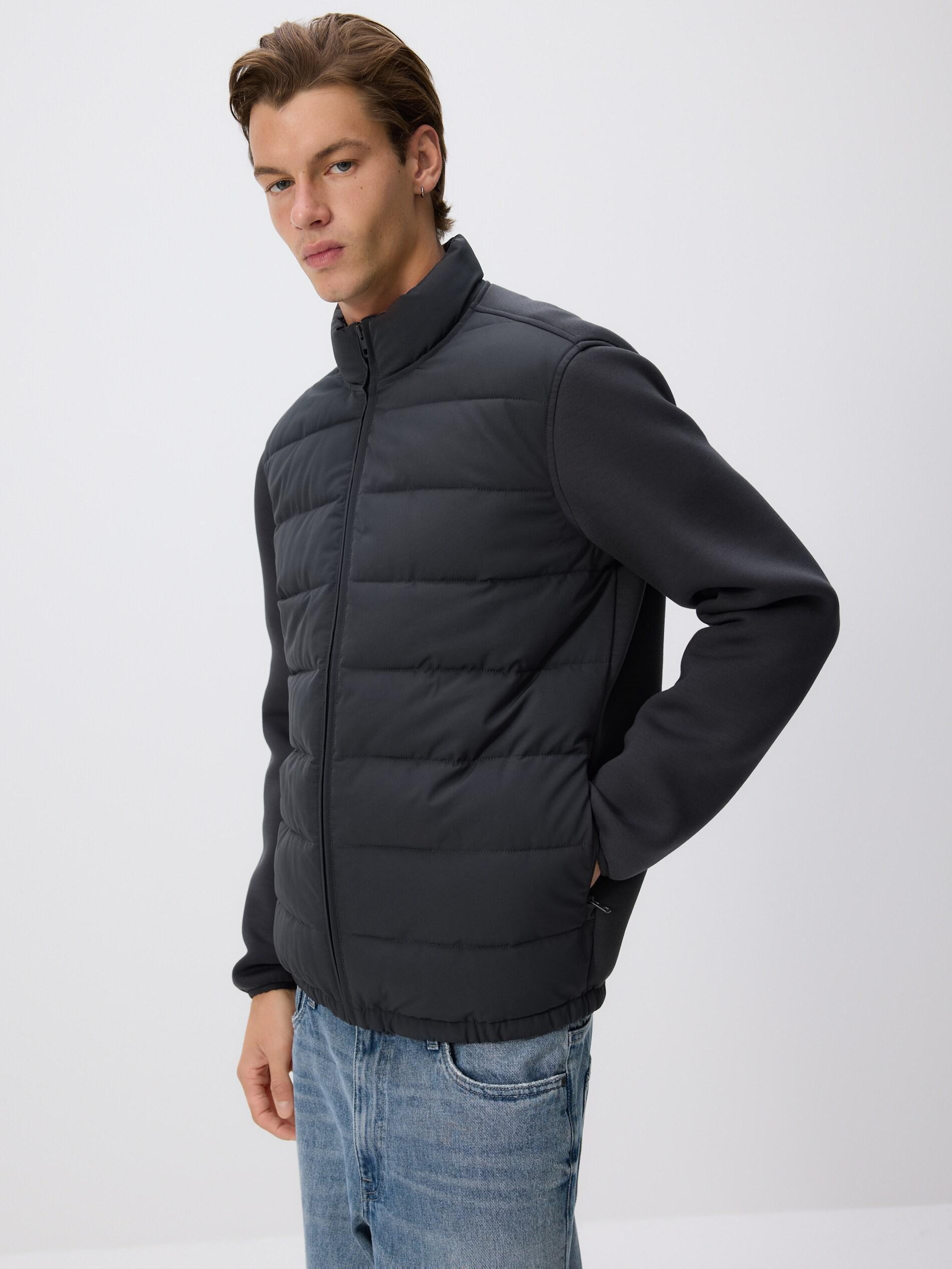 Navy Jacket With Stand Up Collar, Blue, large image number 3