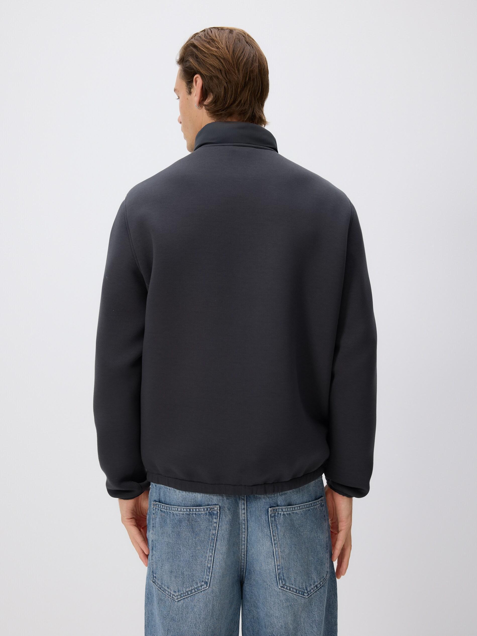 Navy Jacket With Stand Up Collar, Blue, large image number 4