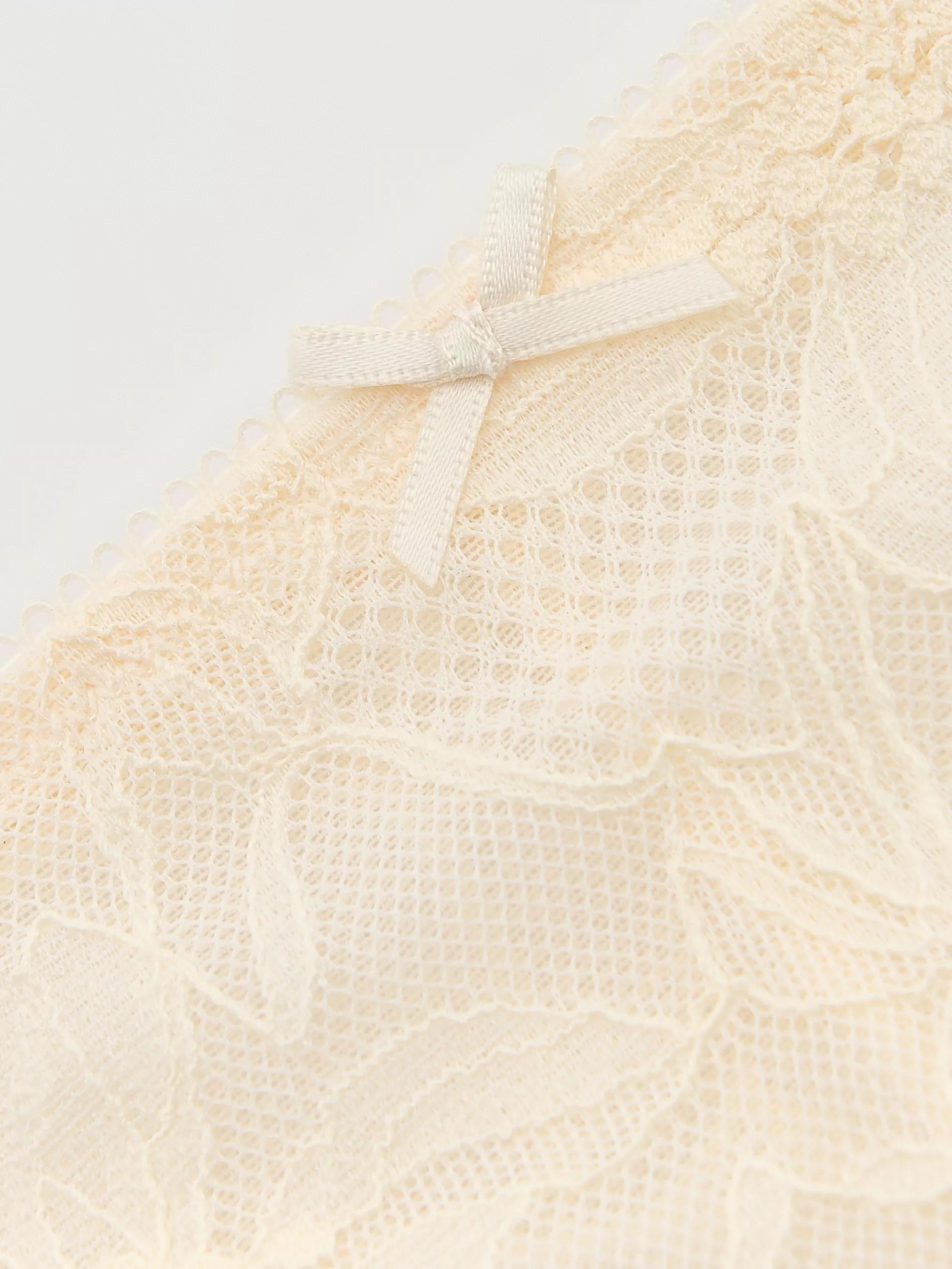 CREAM Lace Brazilian knickers, Ivory, large image number 3