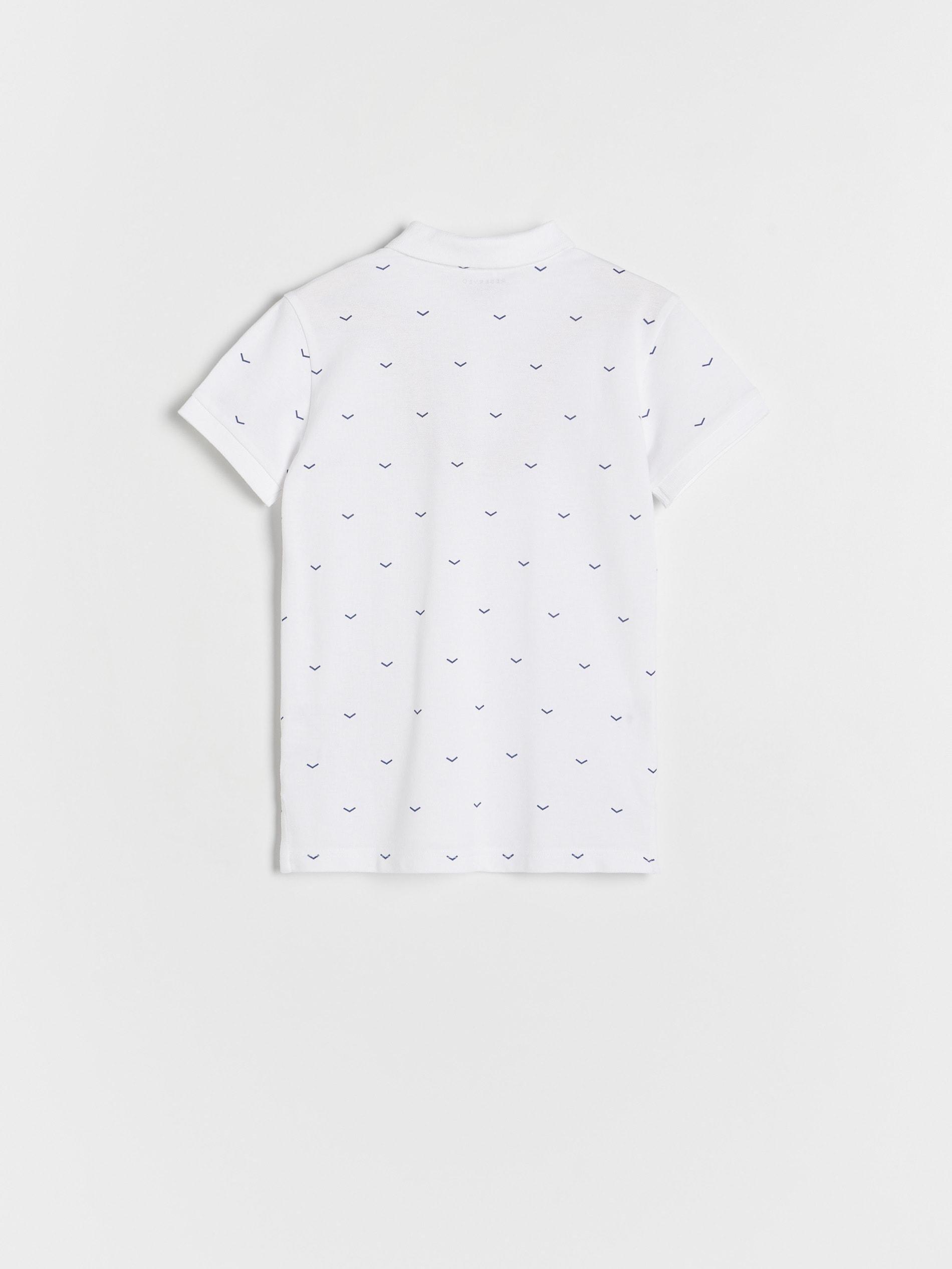 White Printed Polo Shirt, , large image number 5