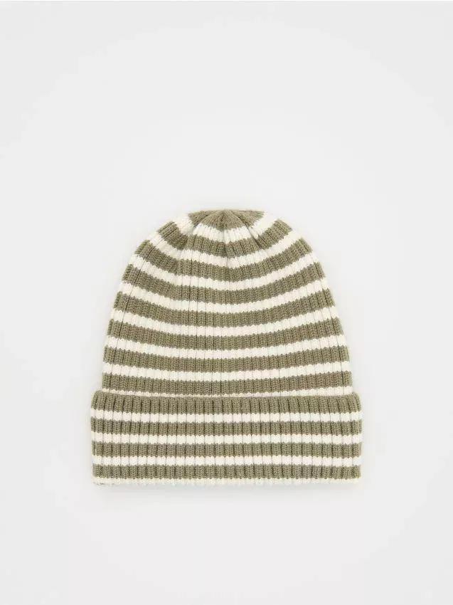 Green Jersey Beanie Made Of Viscose Blend, , large image number 0