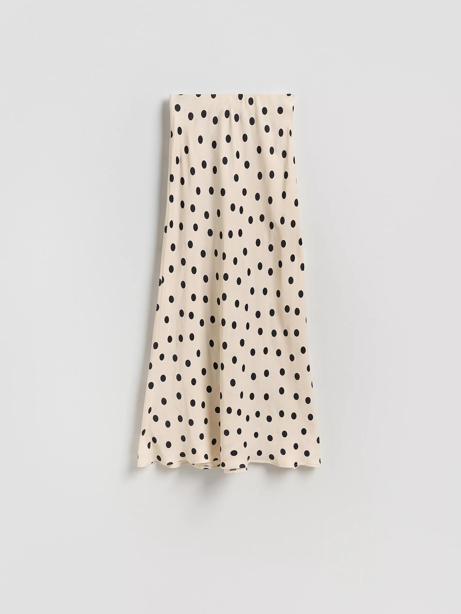 Cream Polka Dot Maxi Skirt, , large image number 3
