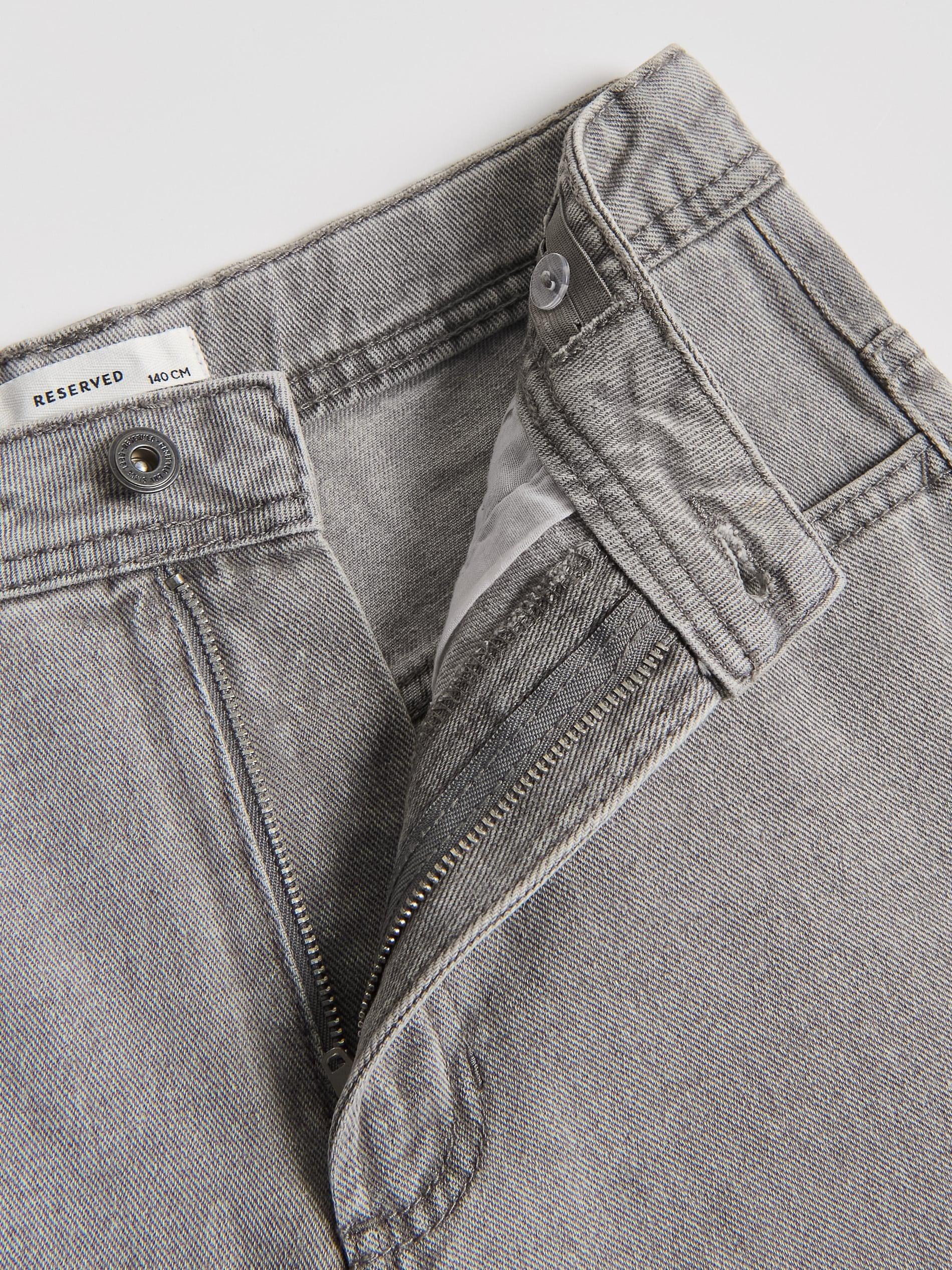 Grey Denim Shorts, Light grey, large image number 1