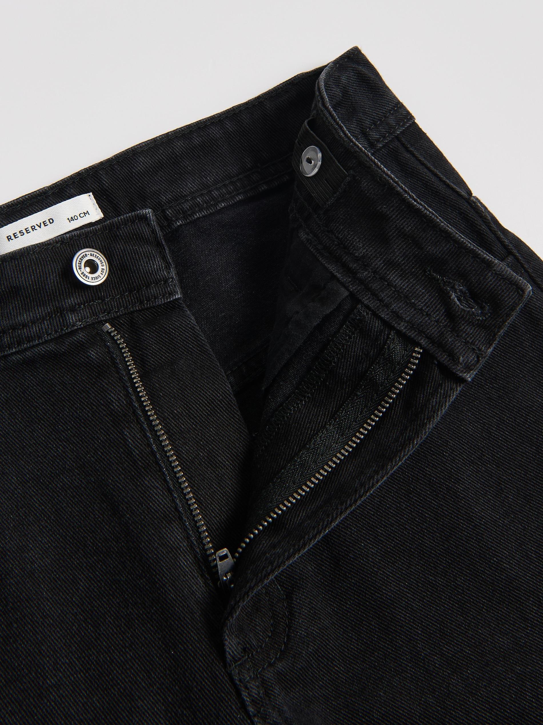 Black Denim Shorts, Black, large image number 1