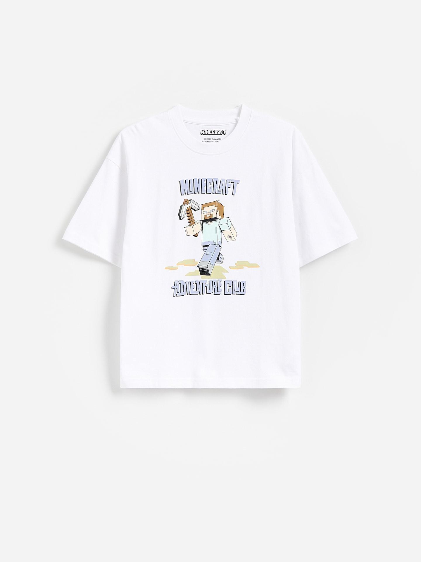 Minecraft cotton T-shirt, White, medium