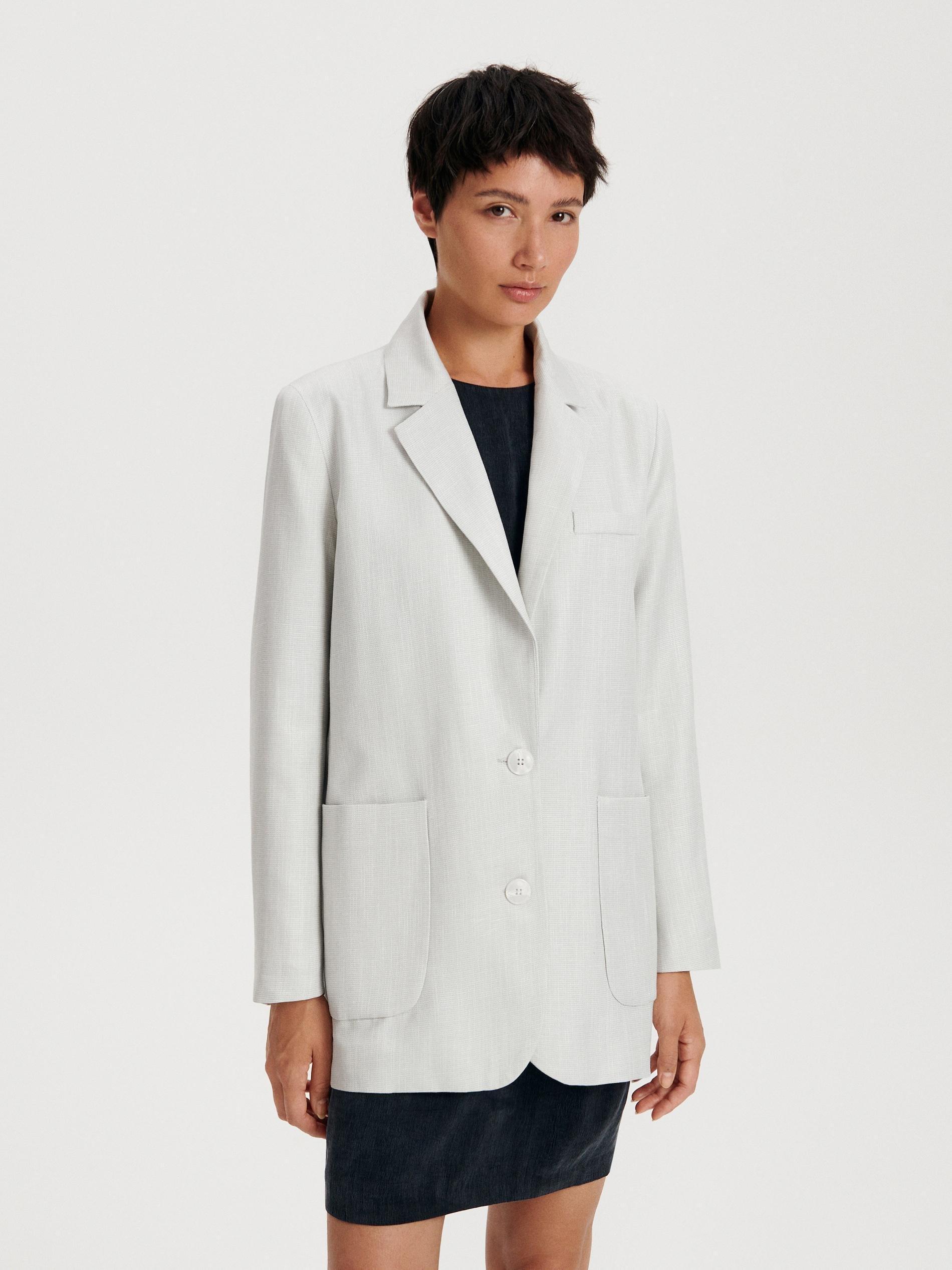 Blue Single-Breasted Blazer, , large image number 2