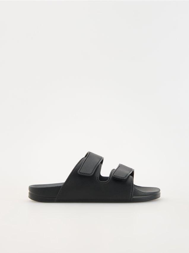 Black Strappy Sandals, , large image number 0