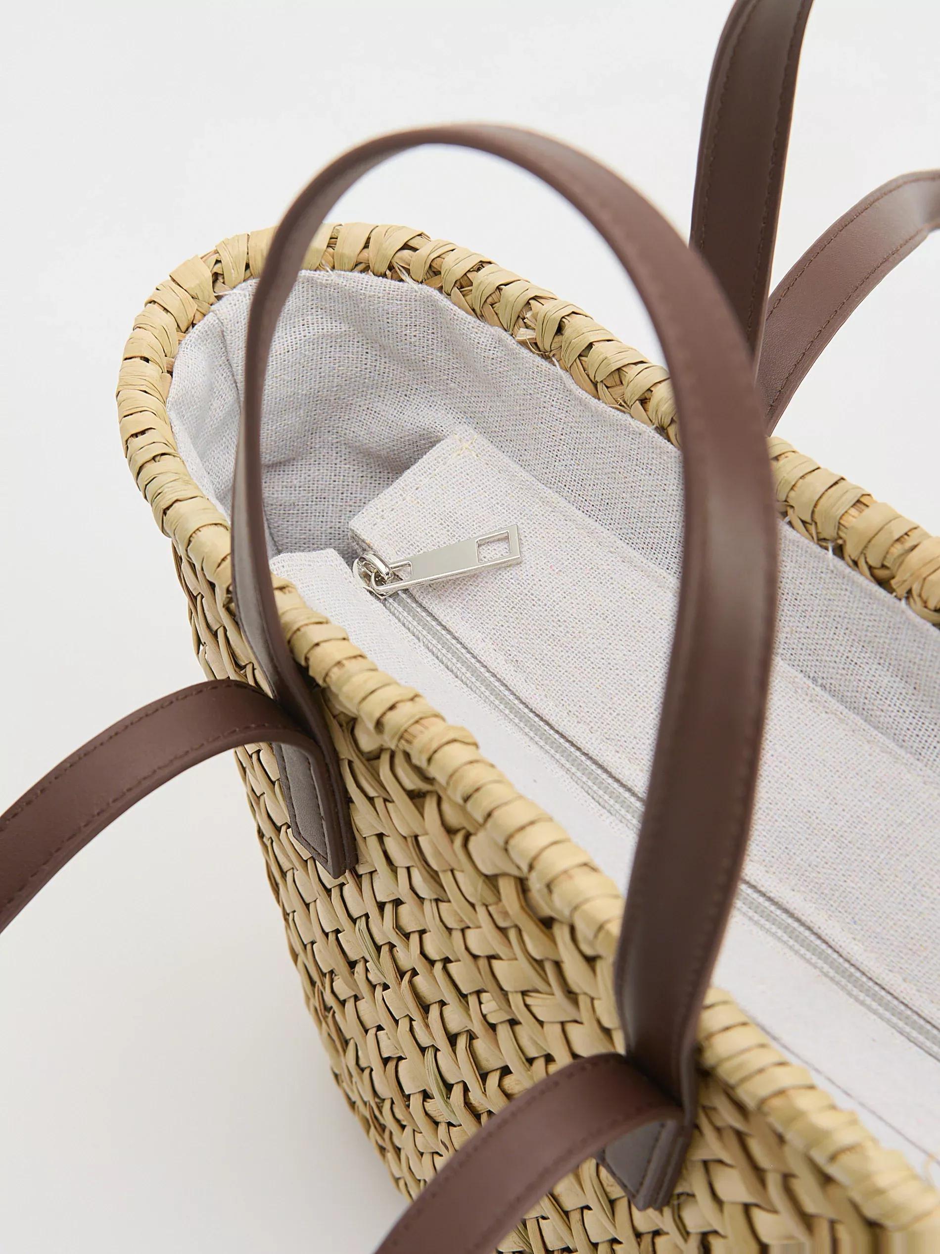 Beige Woven Bag, Beige, large image number 4