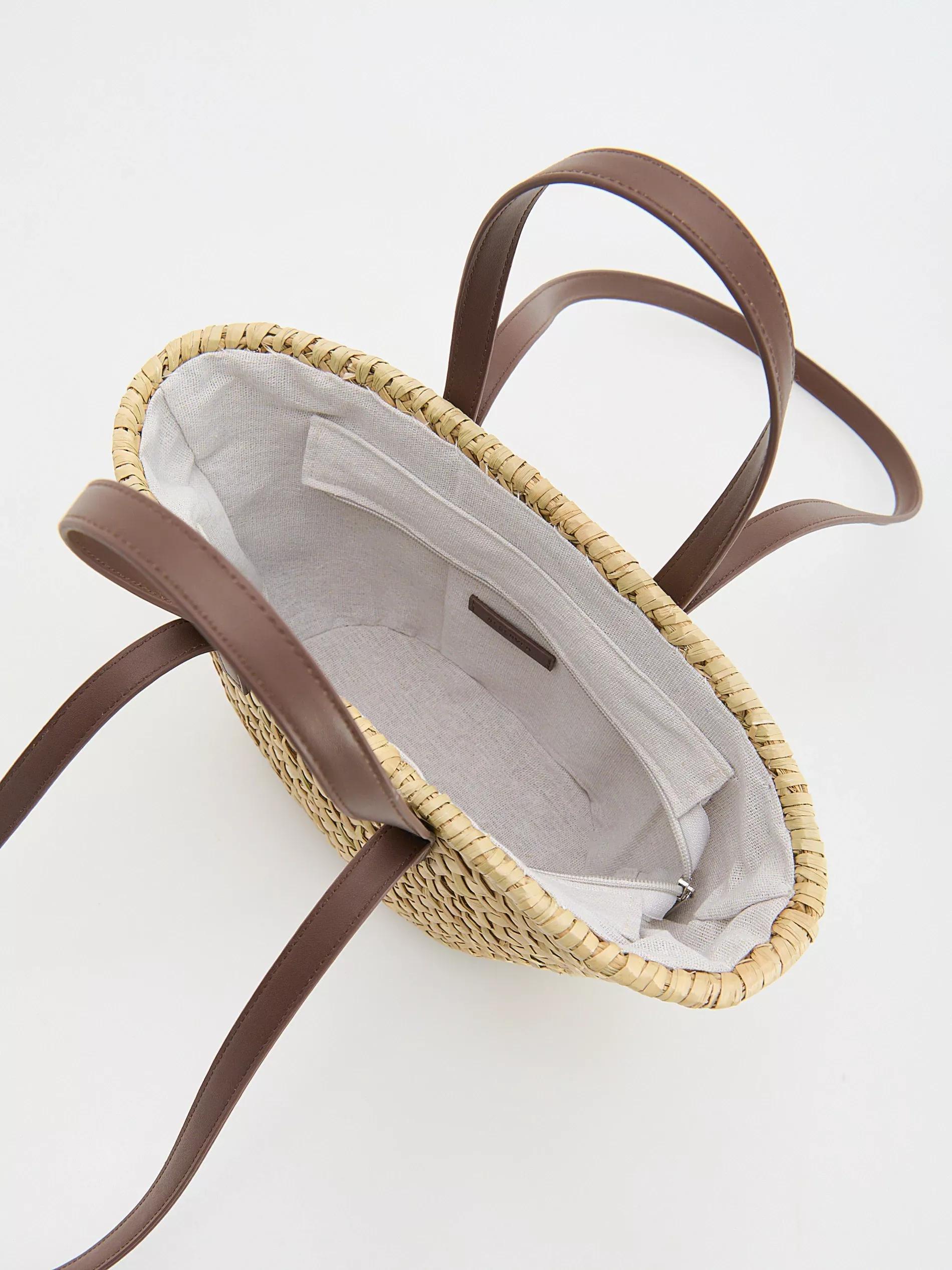 Beige Woven Bag, Beige, large image number 5