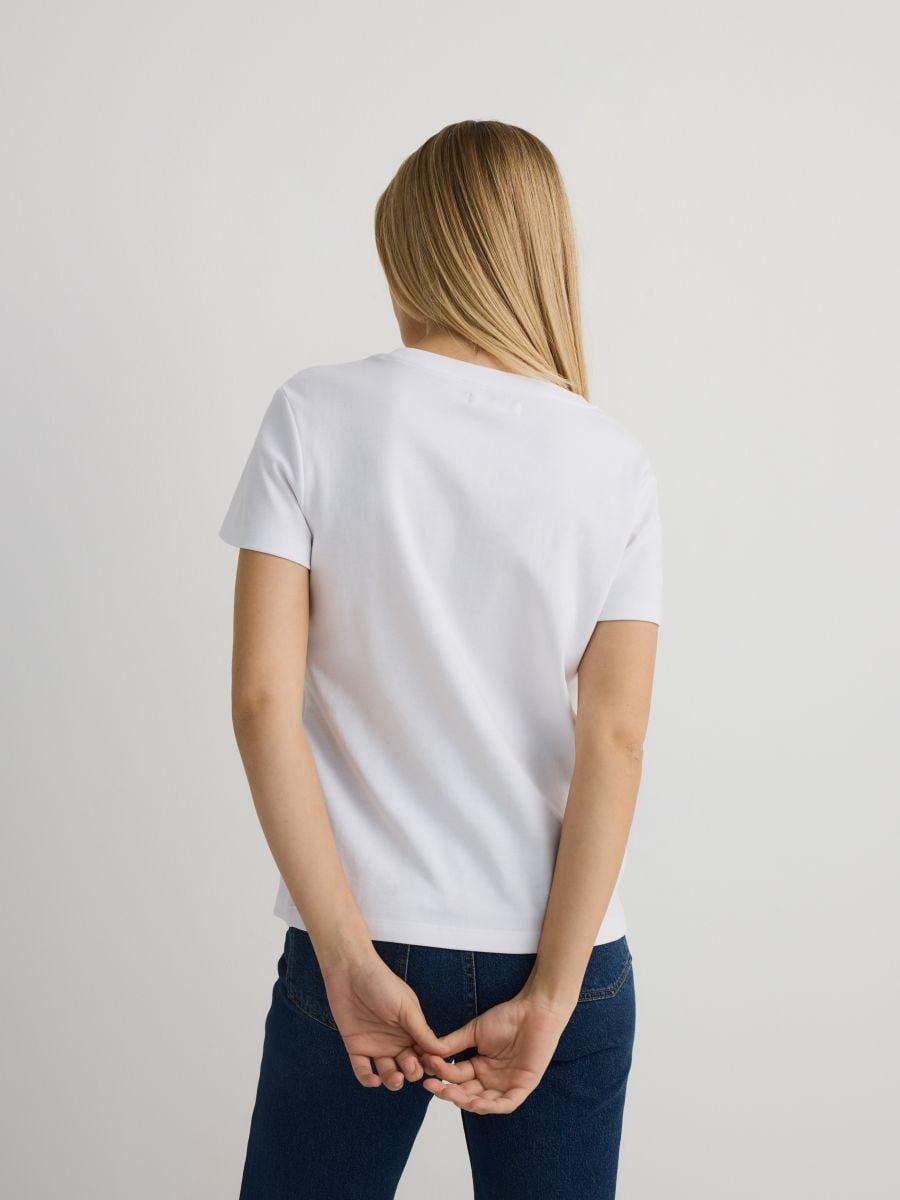 White Metallic Print T-Shirt, , large image number 2