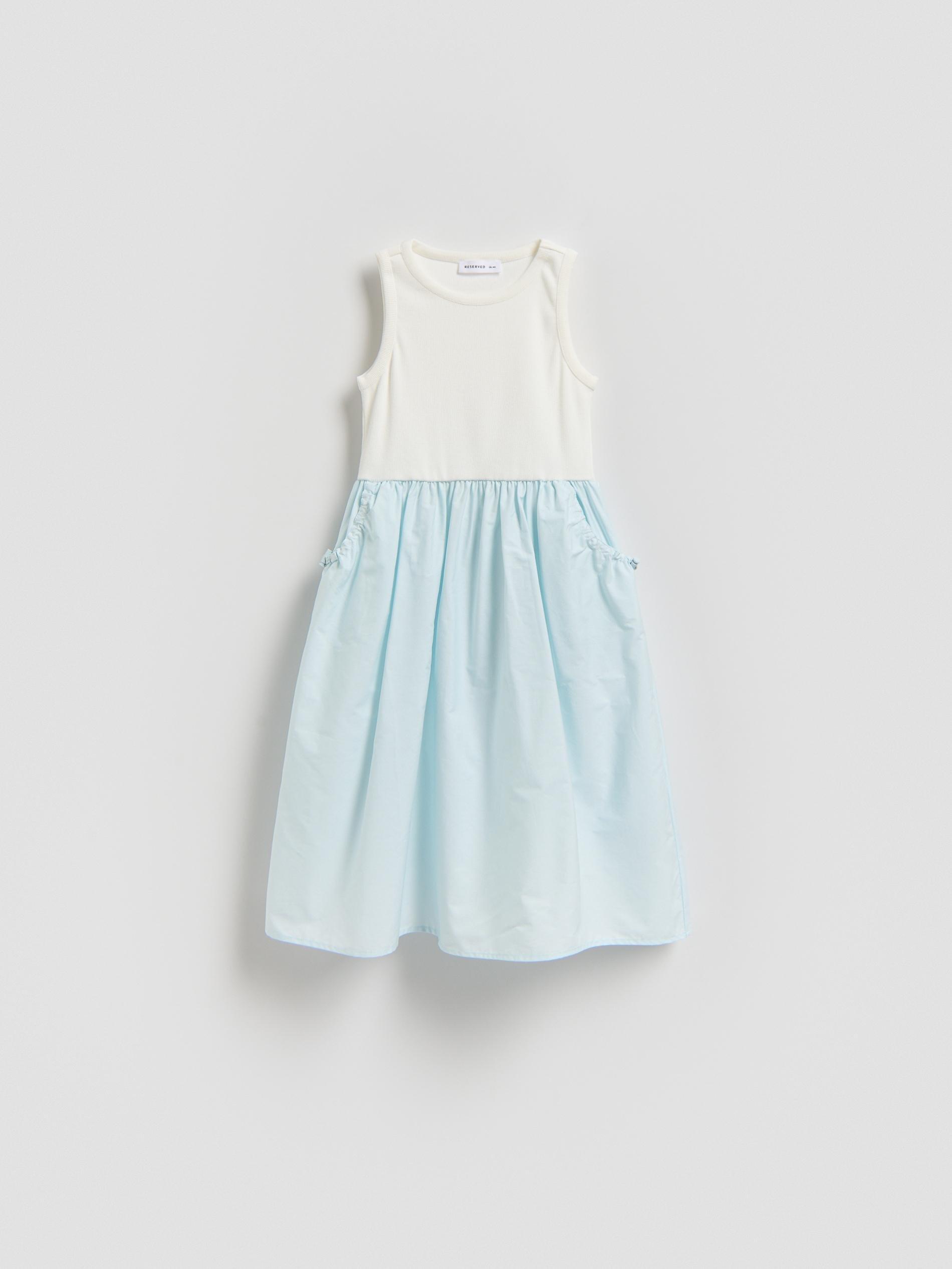 Blue Cotton Dress, Blue, large image number 0