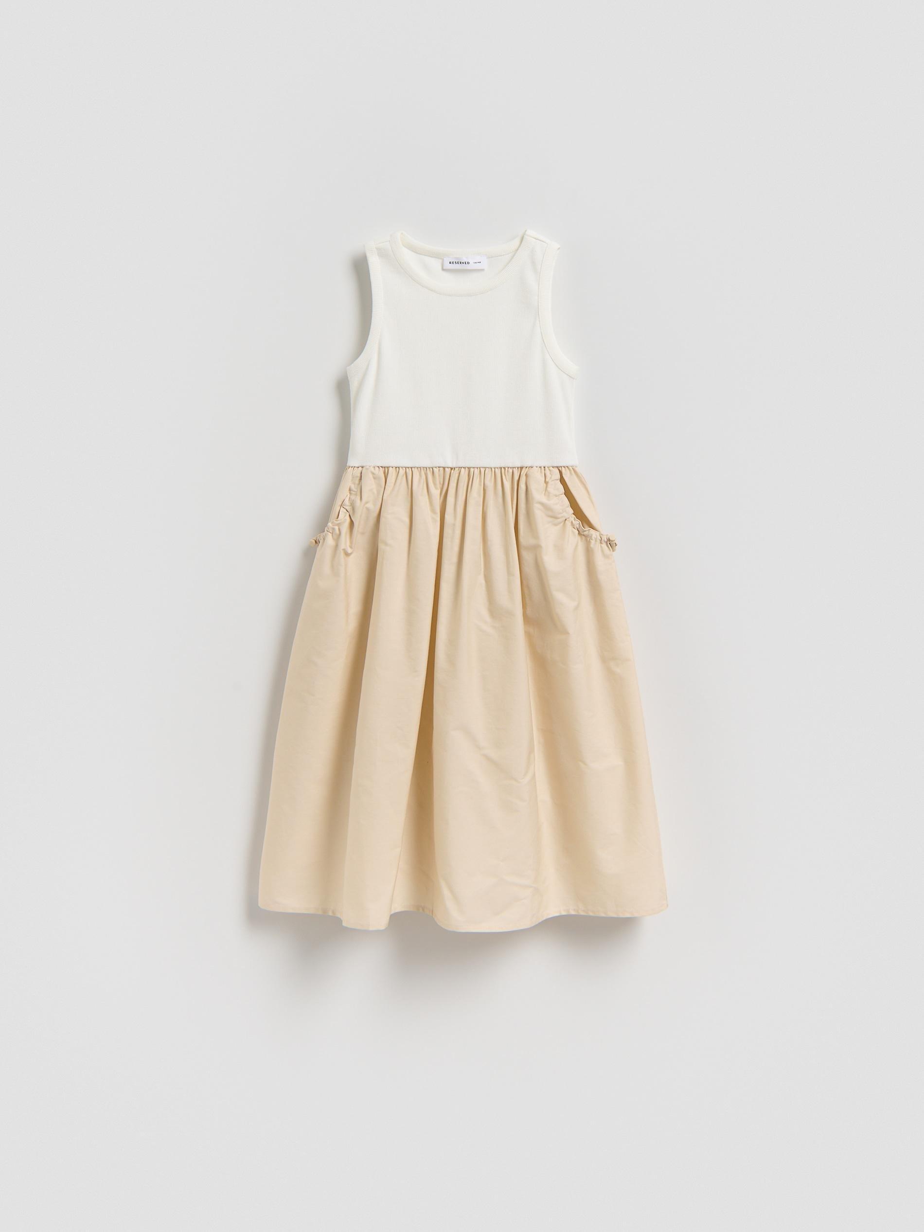 Beige Cotton Dress, Beige, large image number 0