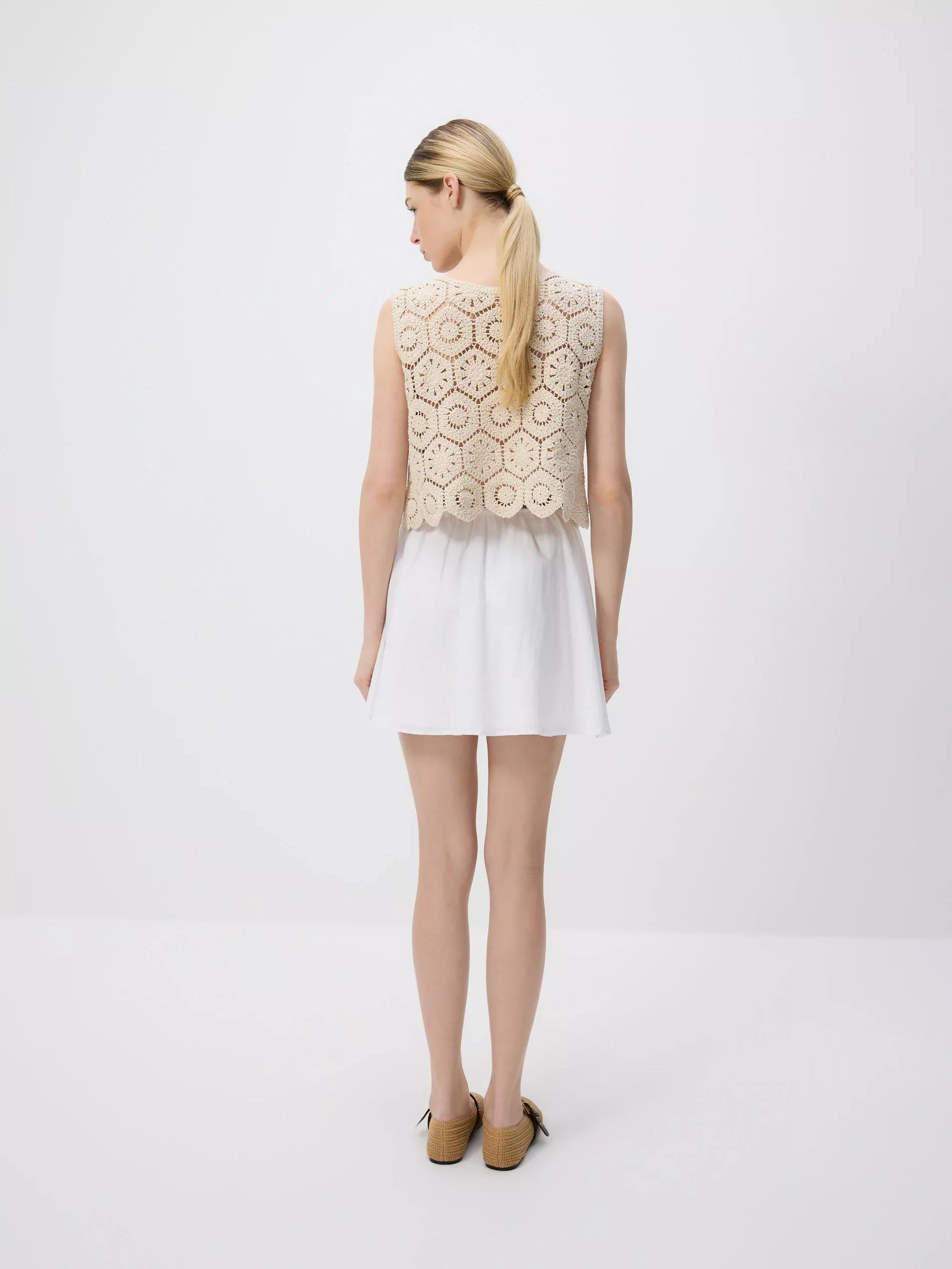 White Skirt With Belt, White, medium