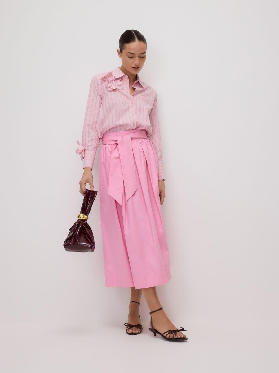 Pink Shirt With Floral Appliqu�, , medium