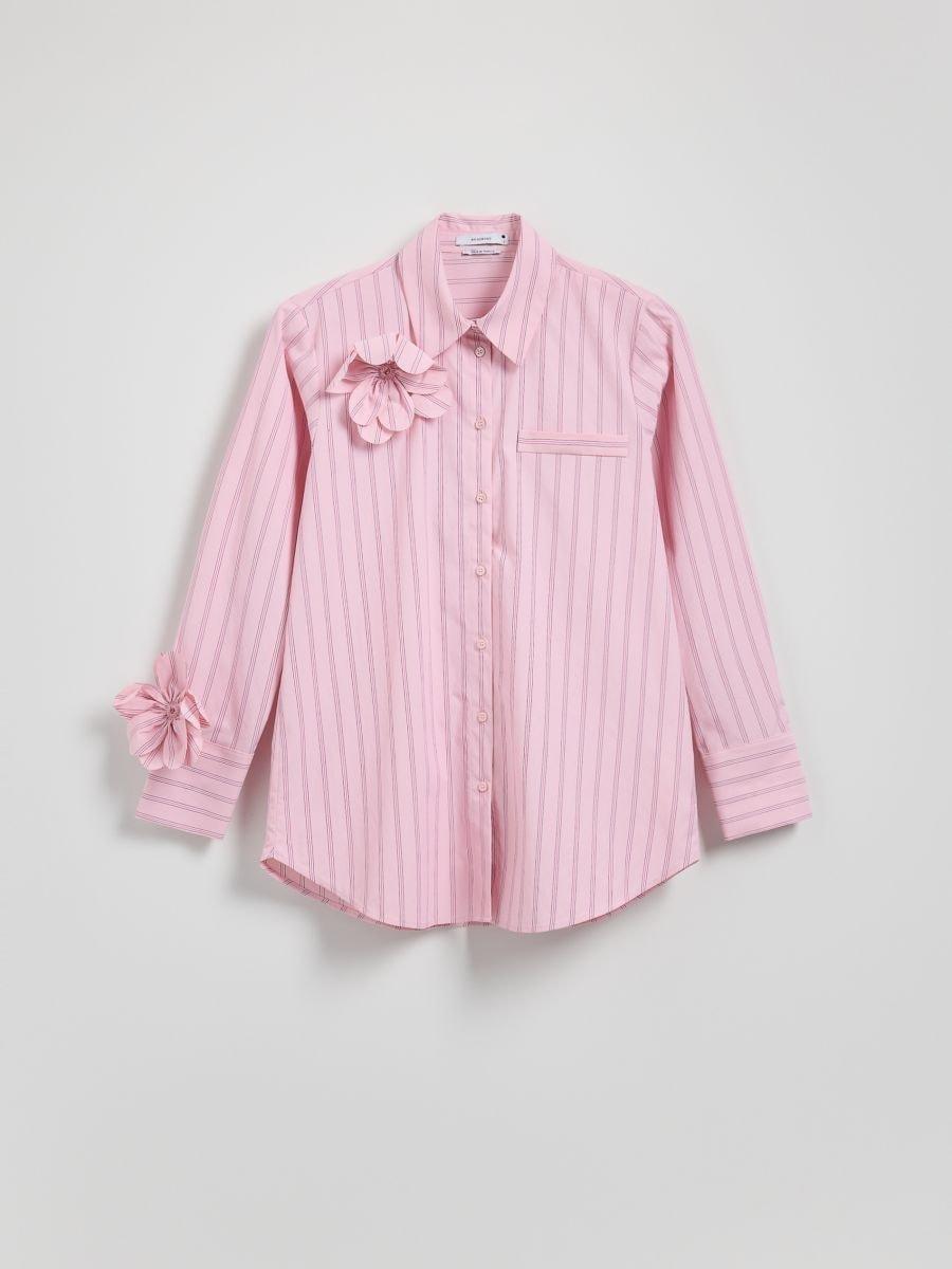 Pink Shirt With Floral Appliqu�, , large image number 1