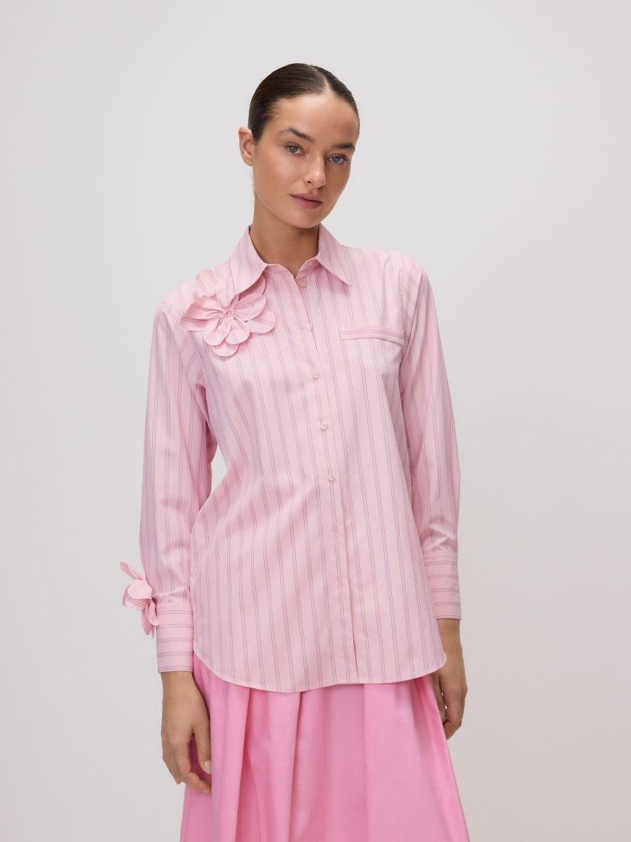 Pink Shirt With Floral Appliqu�, , large image number 2