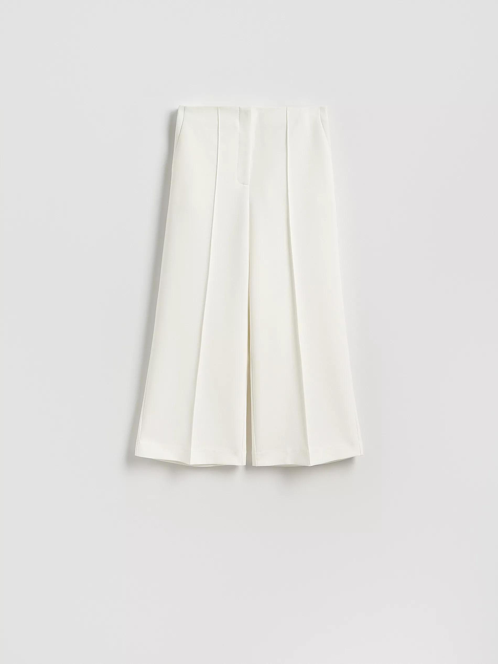 Culotte trousers with pressed crease, White, large image number 3