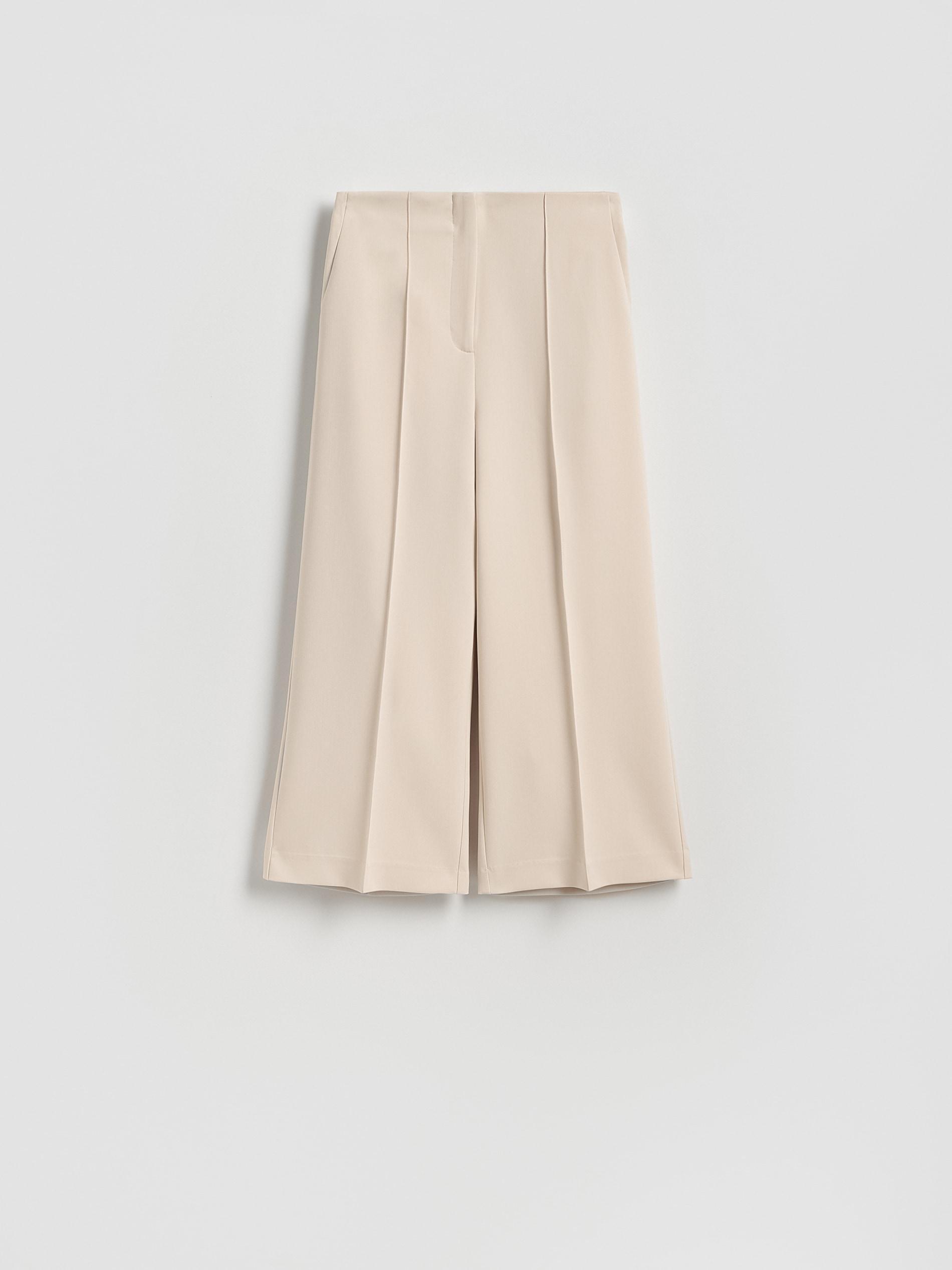 Culotte trousers with pressed crease, Beige, large image number 4