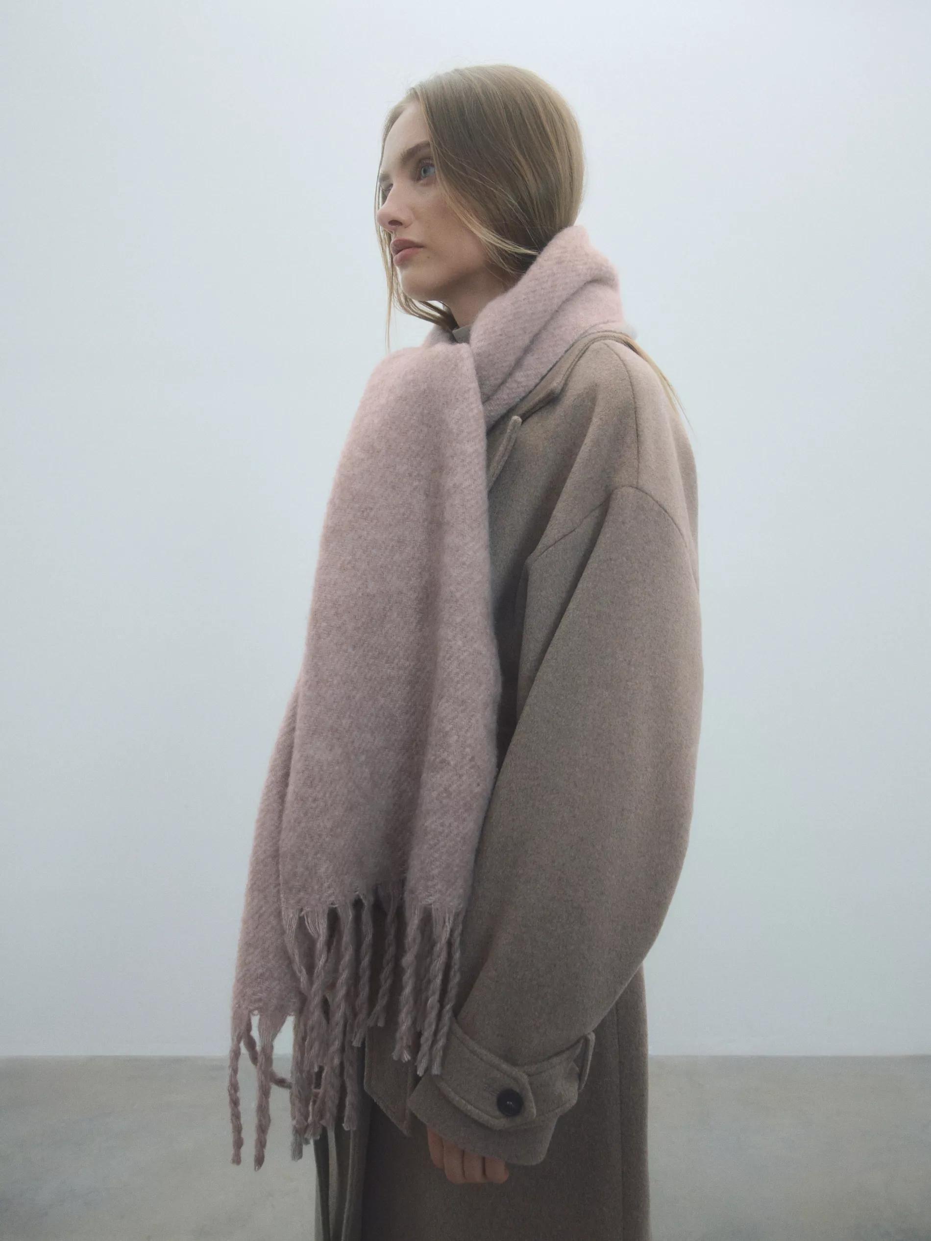 Grey Wool Blended Scarf, 7401_74M, large image number 0