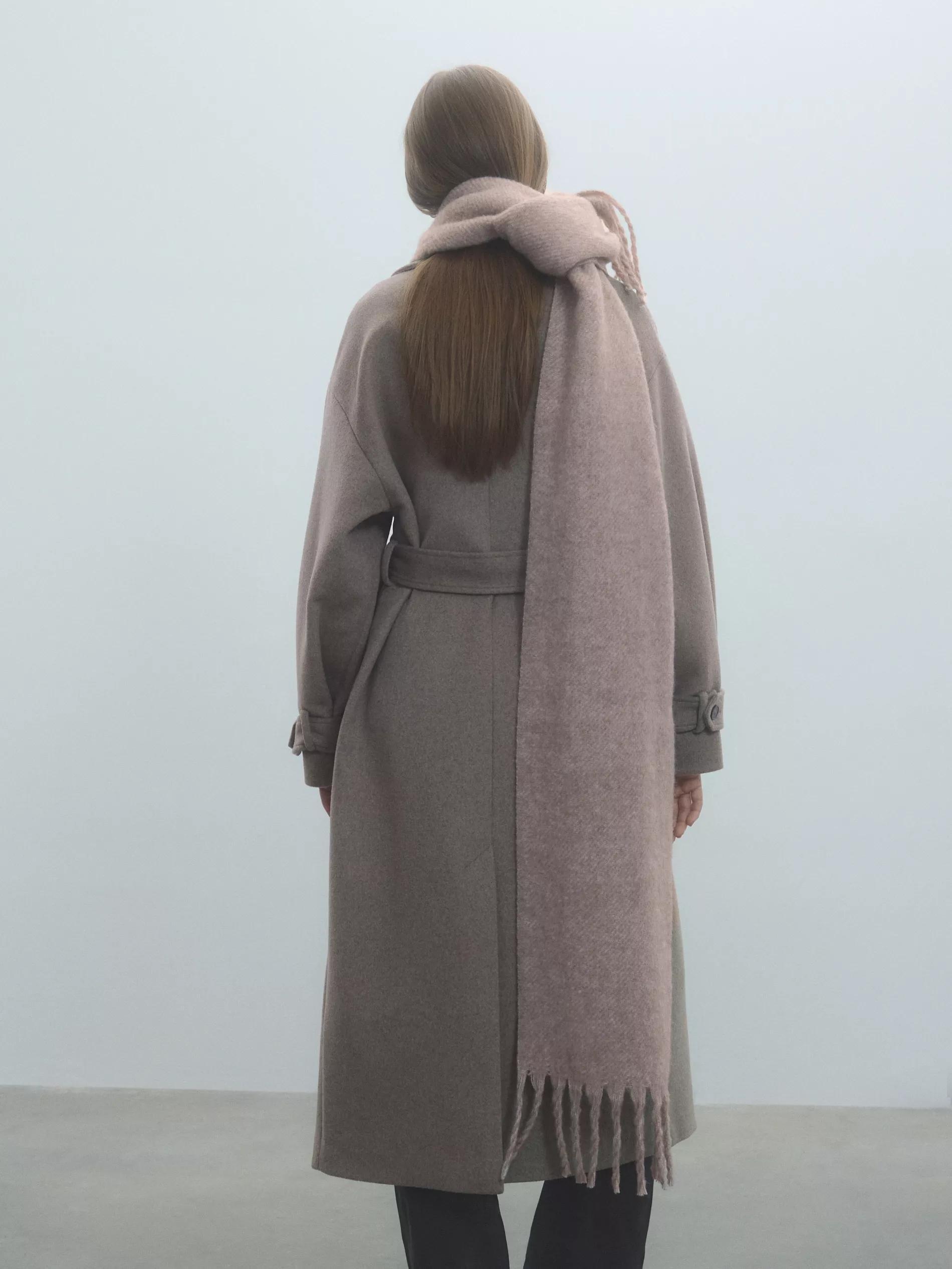 Grey Wool Blended Scarf, 7401_74M, large image number 2