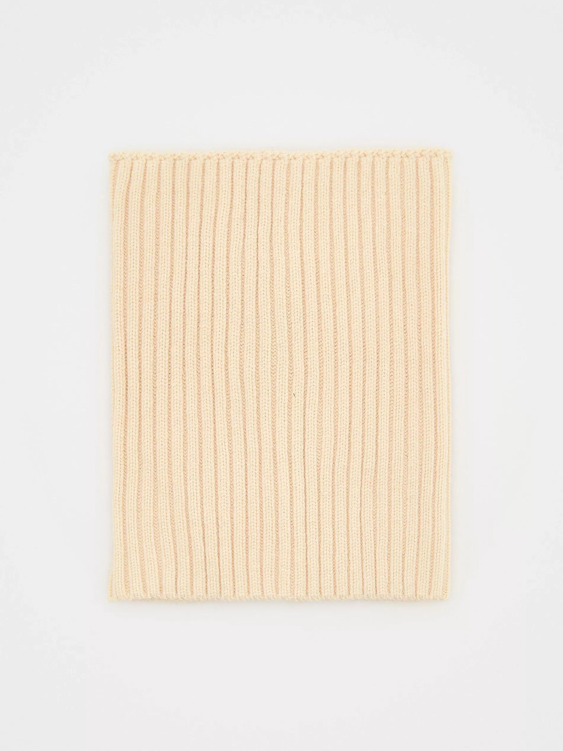 Cream Jersey Tube Scarf Made Of Viscose Blend, Ivory, large image number 1