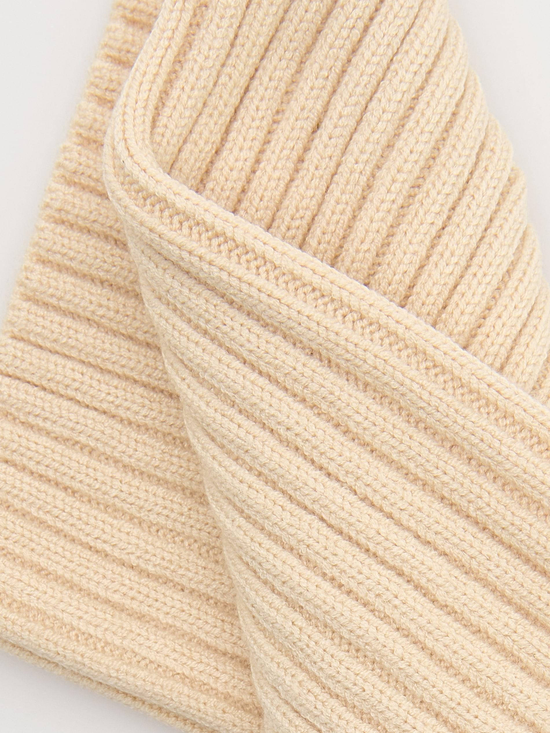 Cream Jersey Tube Scarf Made Of Viscose Blend, Ivory, large image number 2