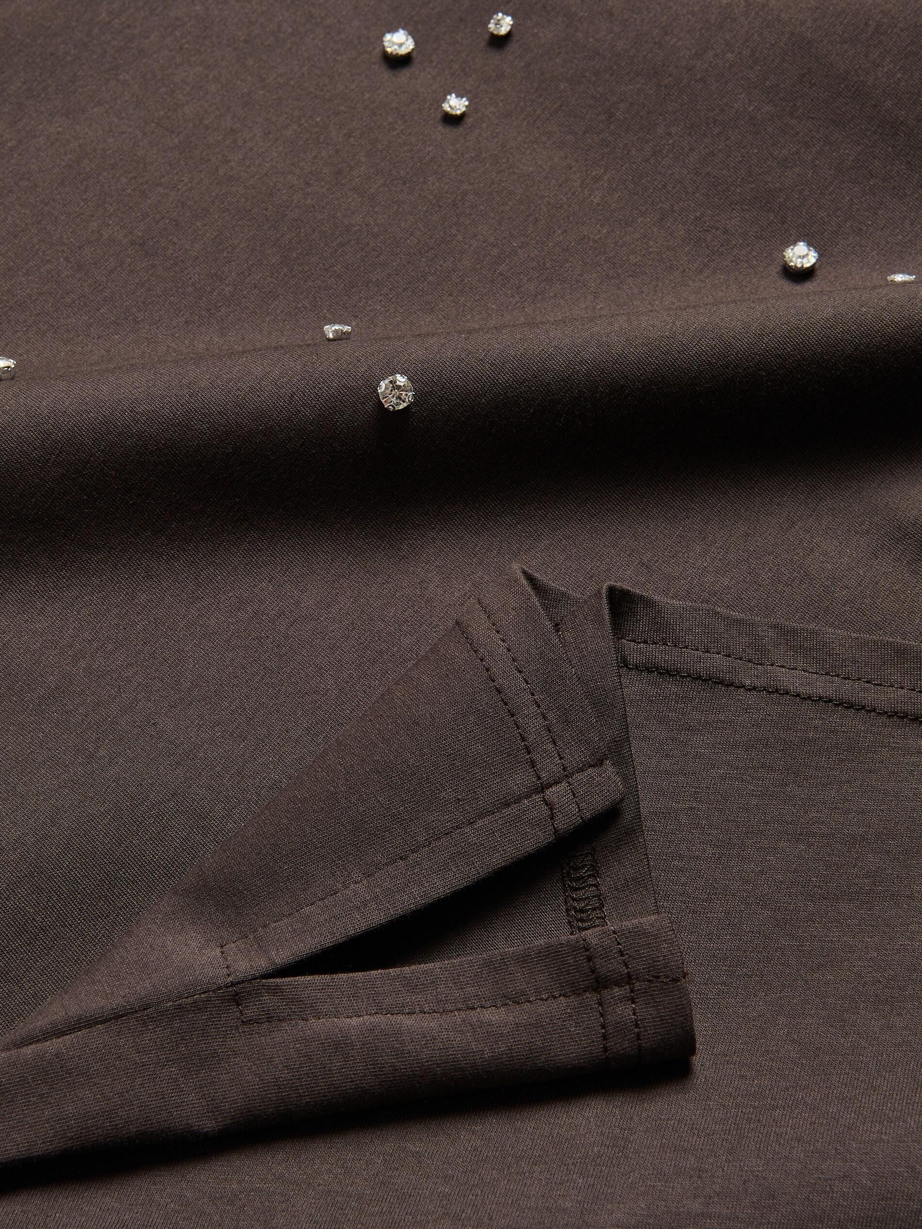 Brown Cotton T-Shirt With Application, Brown, large image number 5