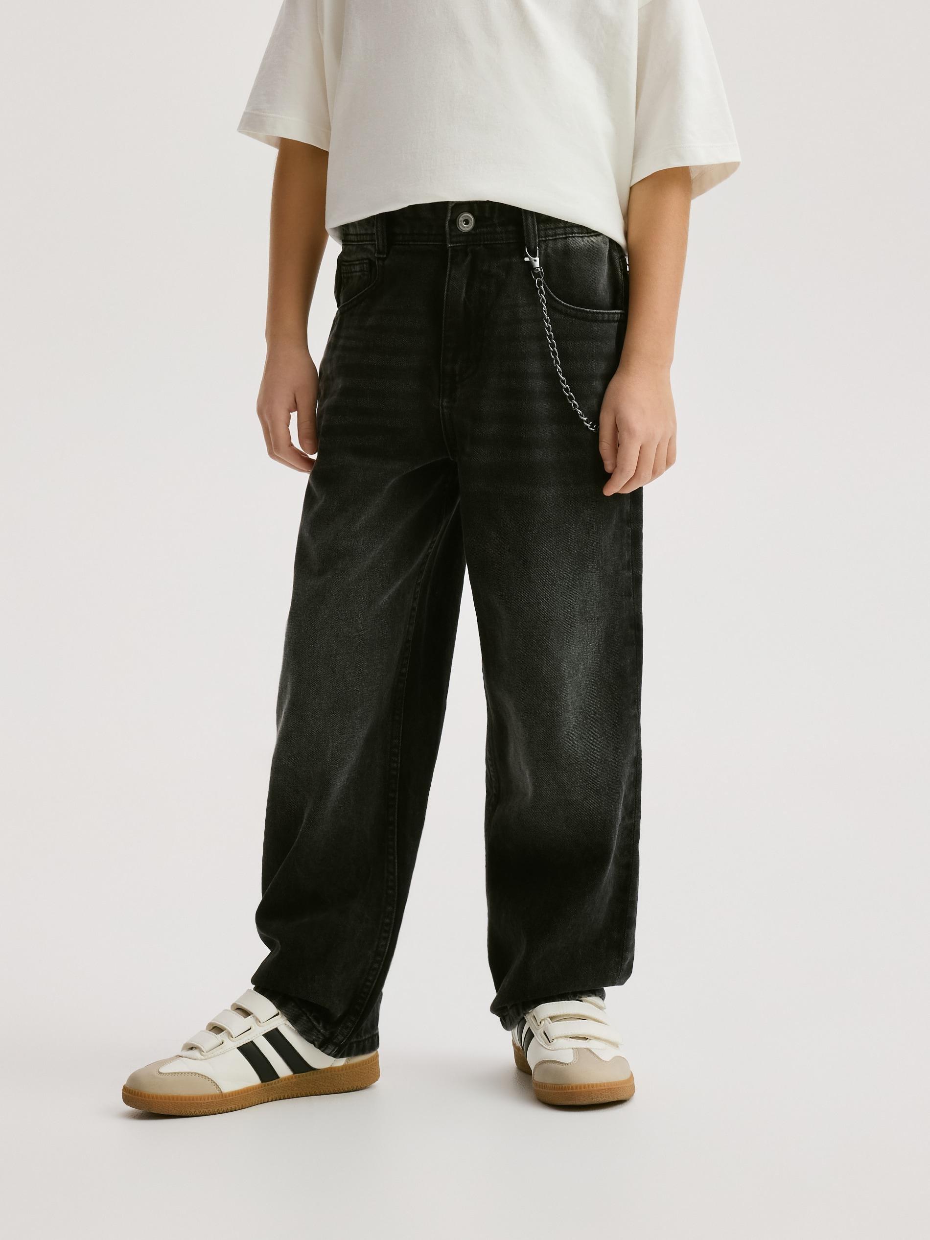 Black Trousers With Tie Waist Belt, Black, medium