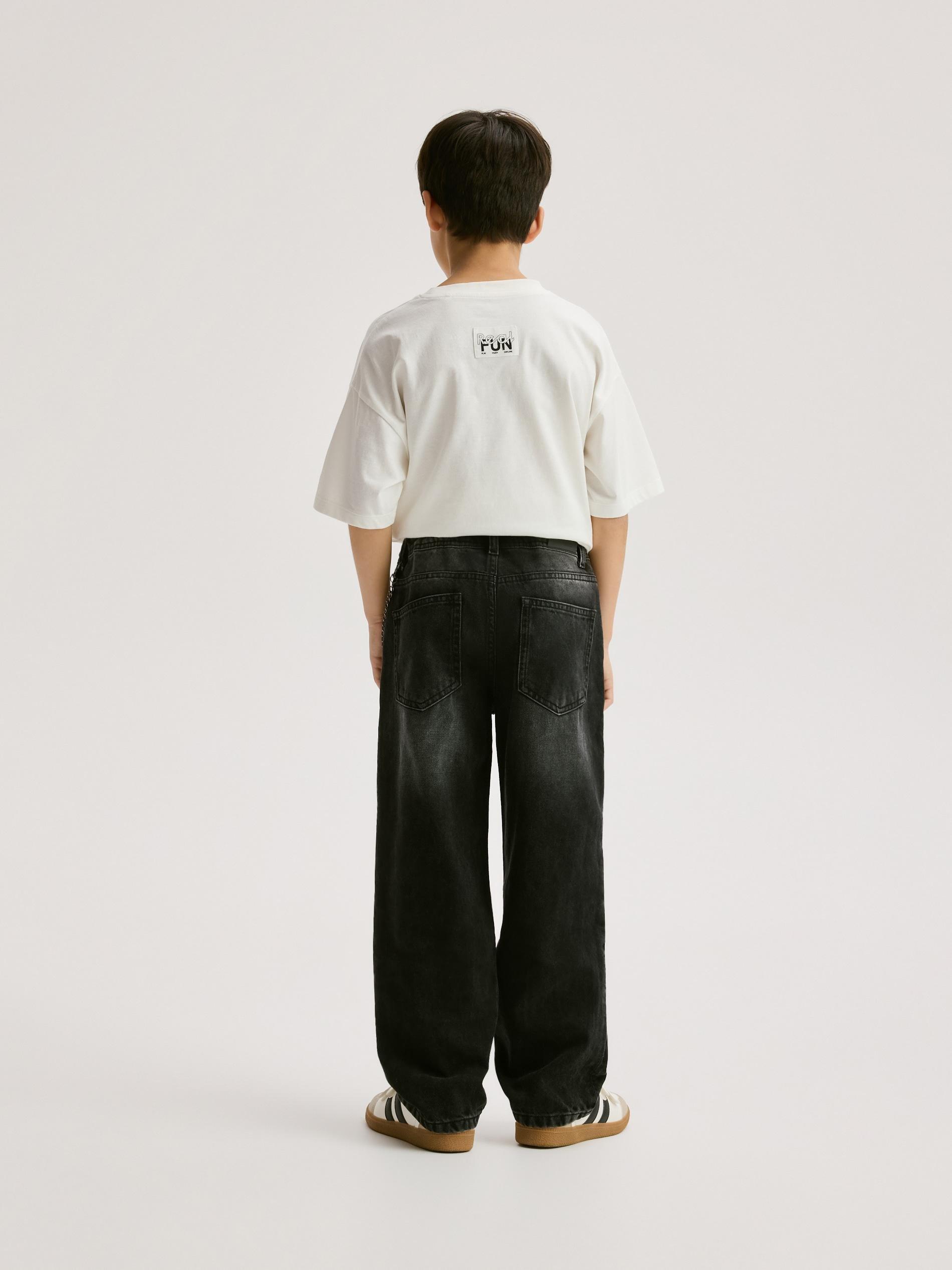 Black Trousers With Tie Waist Belt, Black, large image number 3