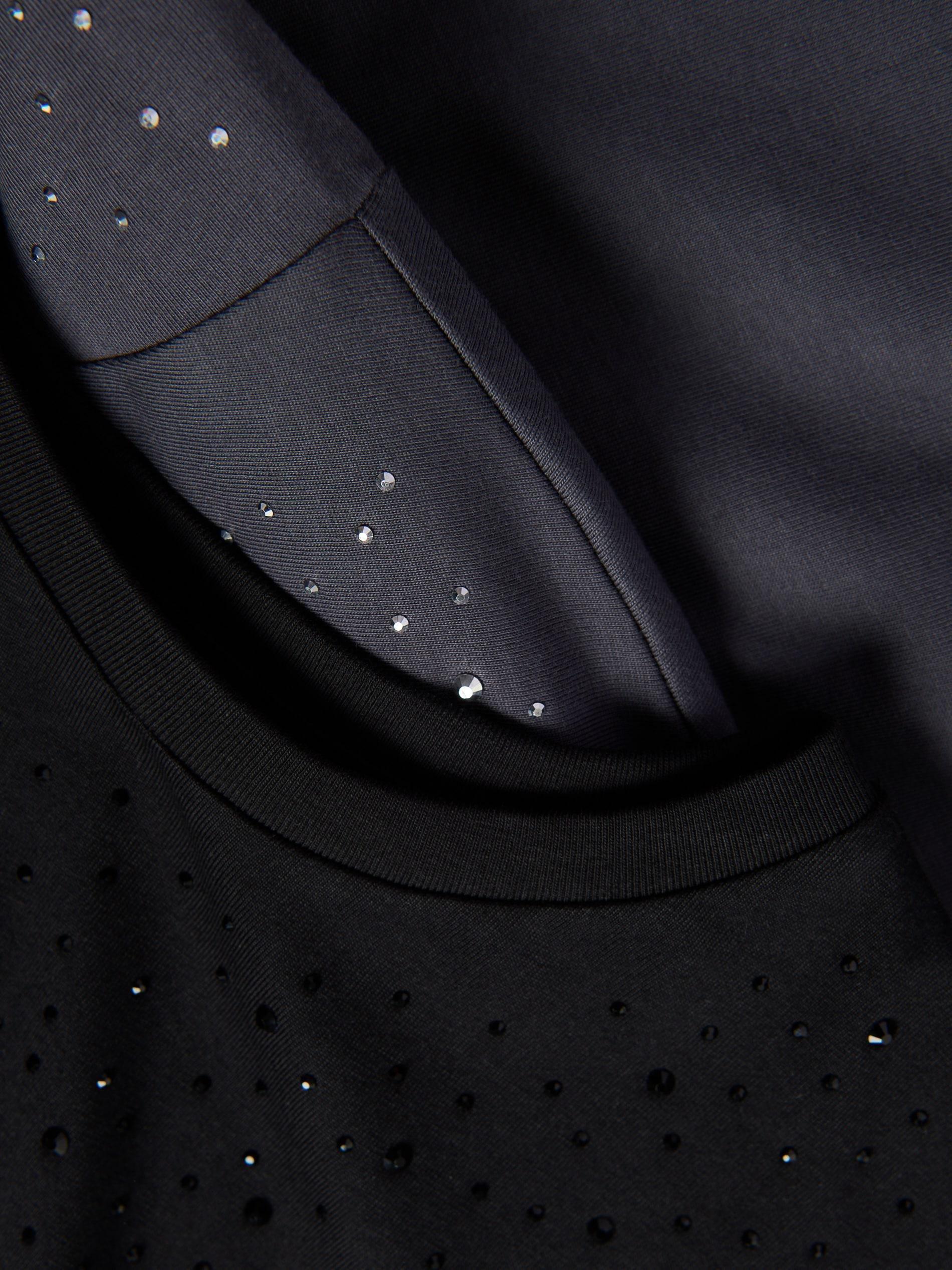 DARK GREY T-shirt with rhinestones, Grey, large image number 5