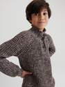 Reserved - Grape Turtleneck Melange Sweater, Kids Boy