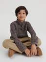 Reserved - Grape Turtleneck Melange Sweater, Kids Boy