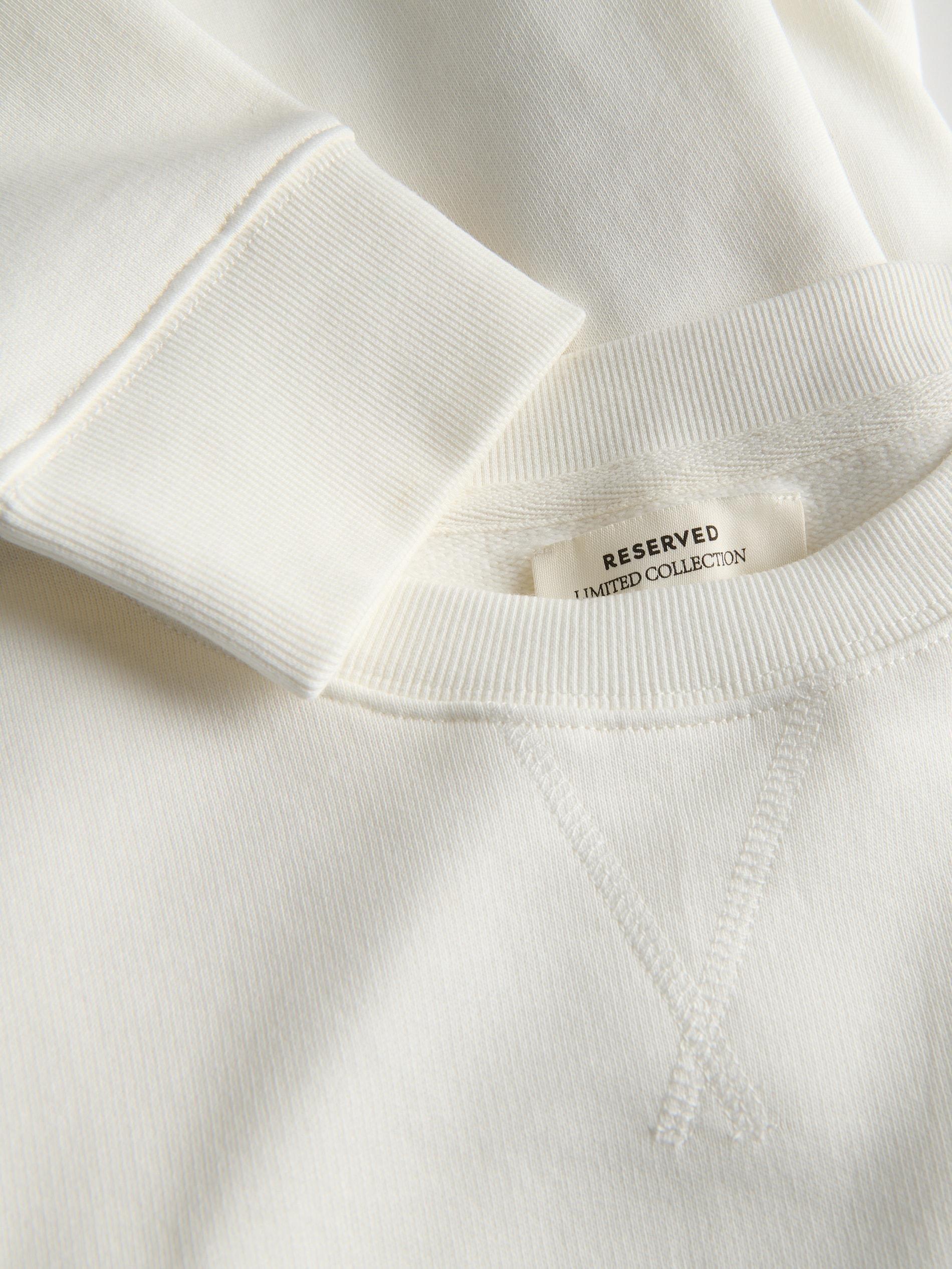 Cream Oversized Sweatshirt With High Cotton Content, , large image number 5
